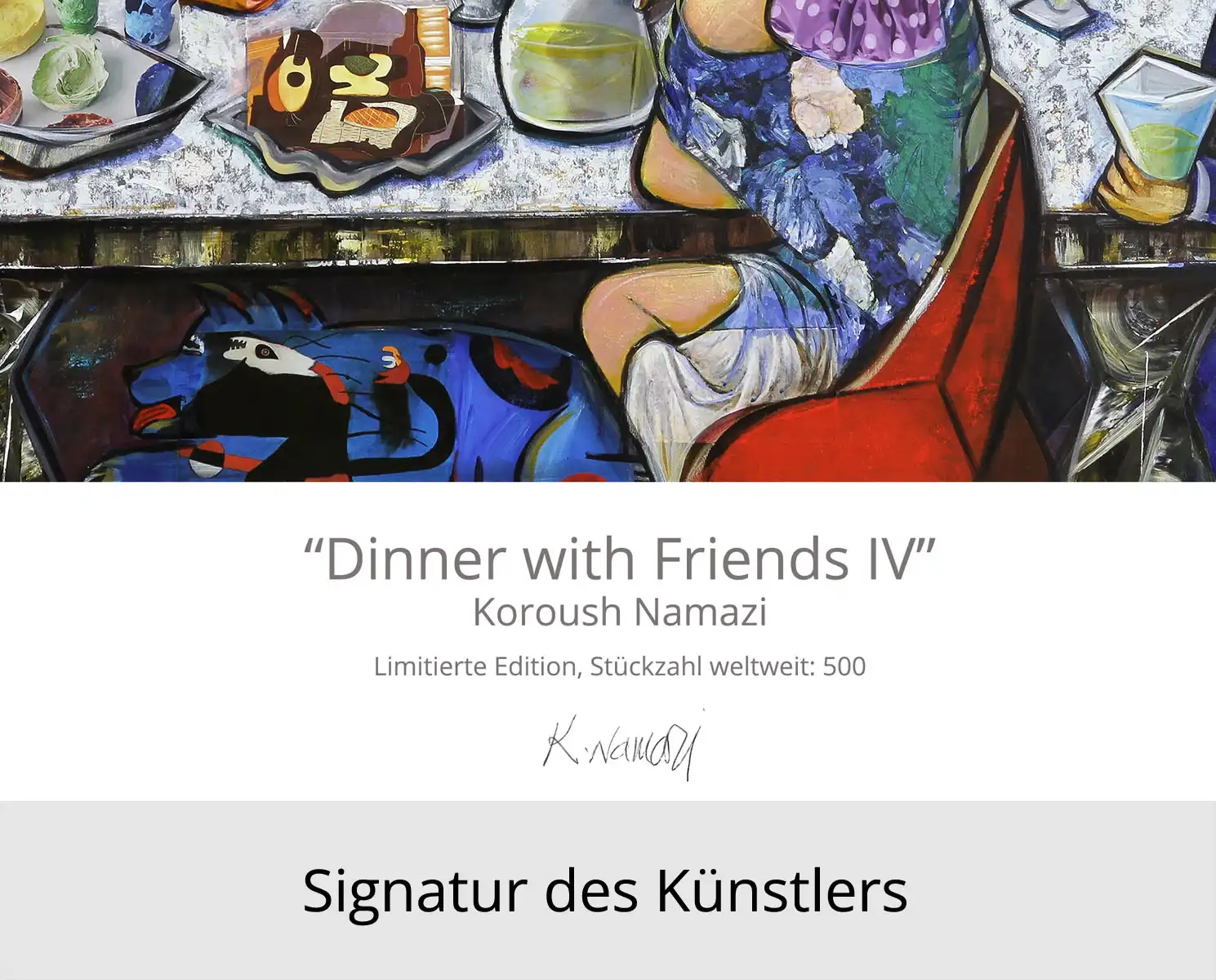 Limitierte Edition auf Papier, K. Namazi: "Dinner with Friends IV", Fineartprint