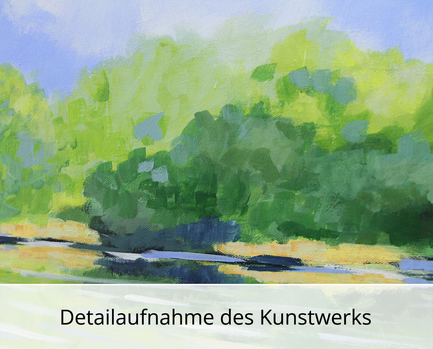 M.Kühne: Sommer am Fluß (klein), modernes Originalgemälde (Unikat)