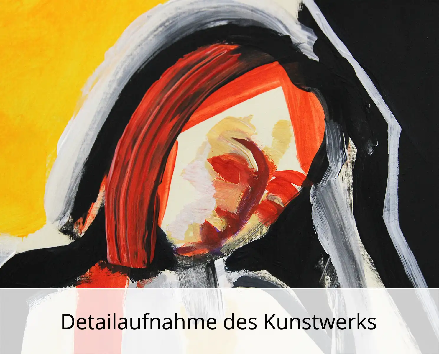 Zeitgenössische Acrylmalerei: "Mädchen, in der Sonne", M. Cieśla, Original (Unikat)