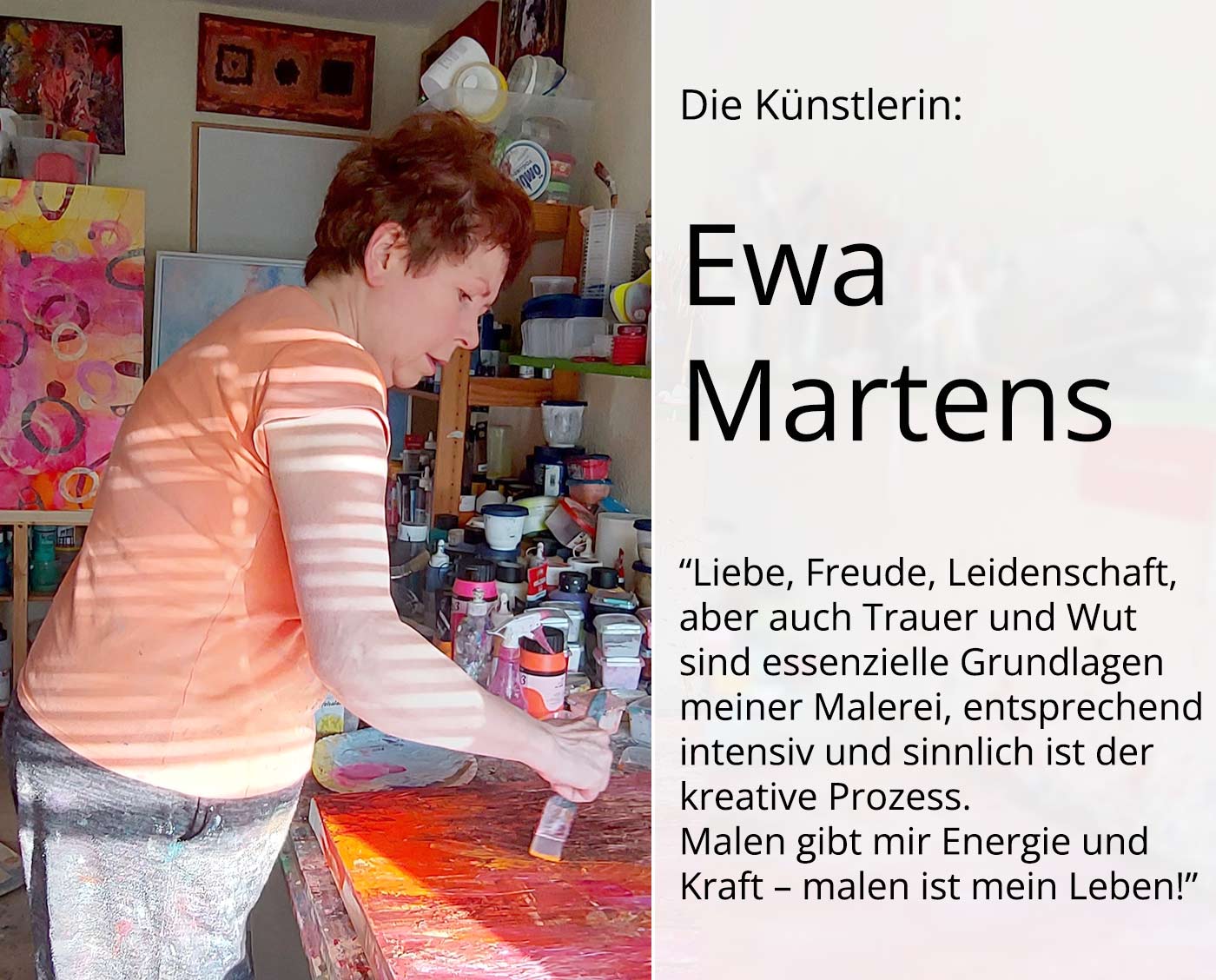 Abstrakte Malerei von Ewa Martens: "Zeitfenster- Ab ins Grüne", Original/Unikat