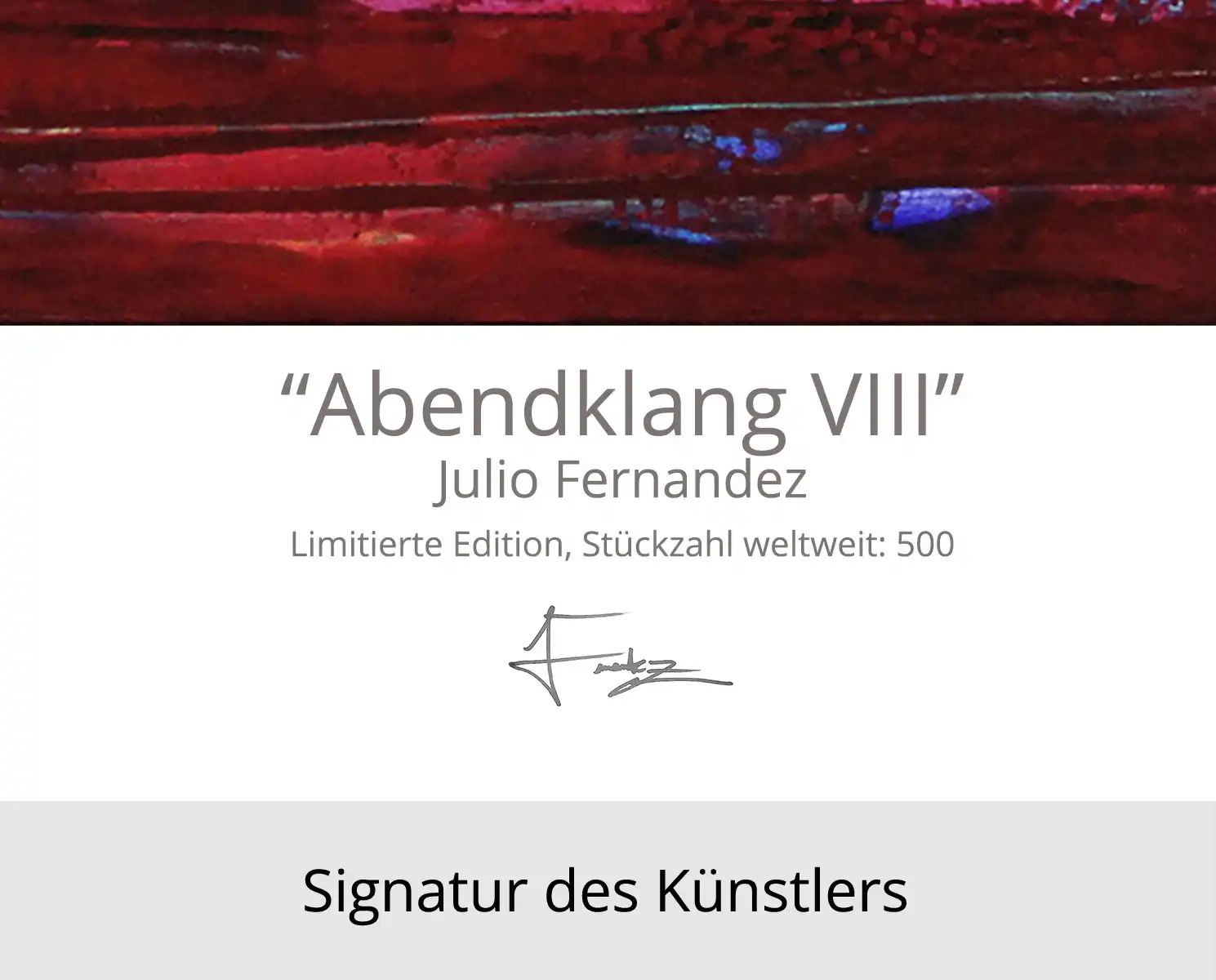 Limitierte Edition auf Papier, J. Fernandez "Abendklang VIII", Fineartprint