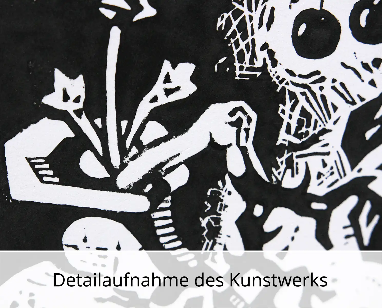 Malerei/Grafik auf Papier: "Mohnkapsel und Birnen (Nr. 2)", A. Larrett, Original (Unikat)