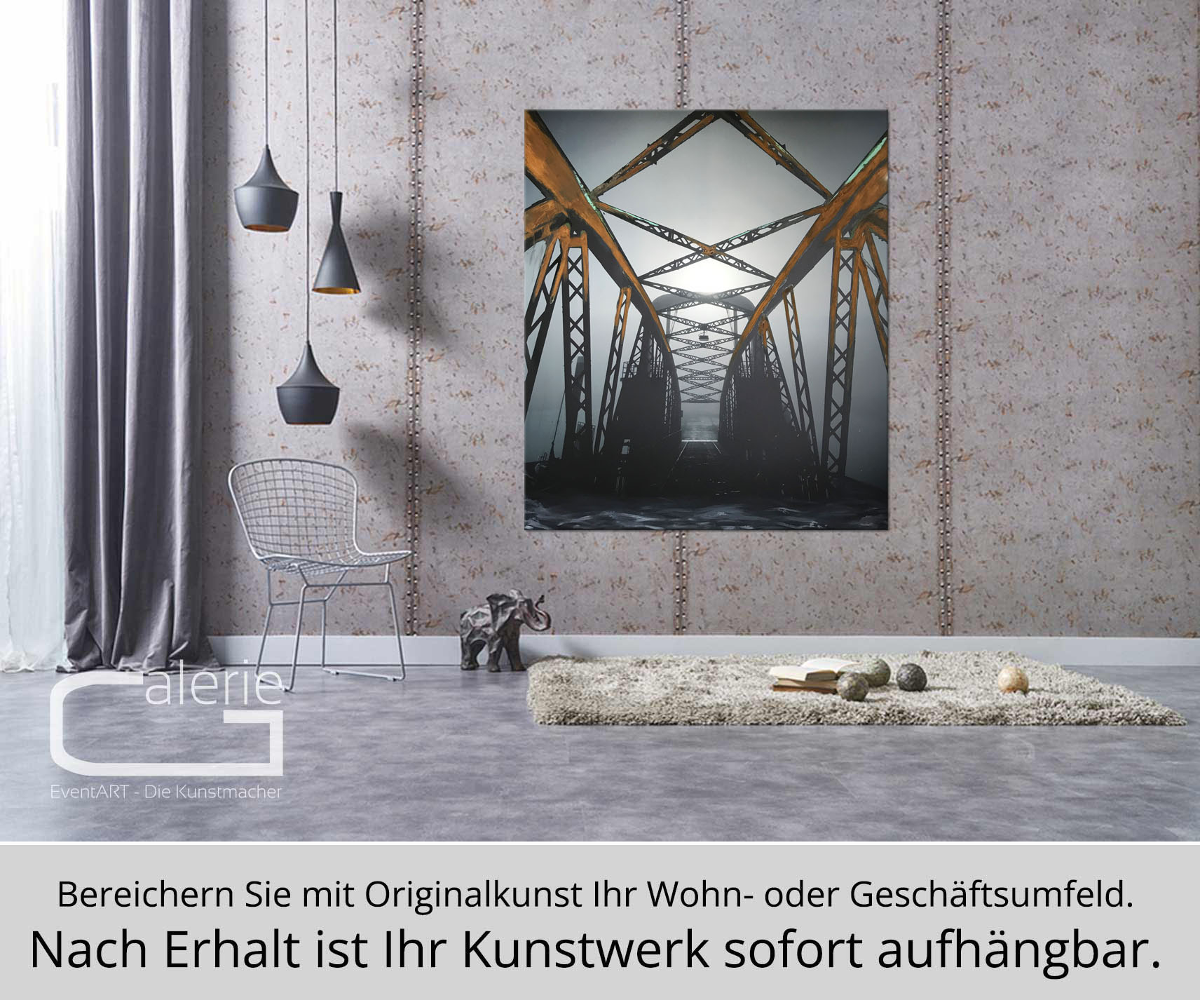H. Mühlbauer-Gardemin: "Brücke", Moderne Pop Art, Original/serielles Unikat