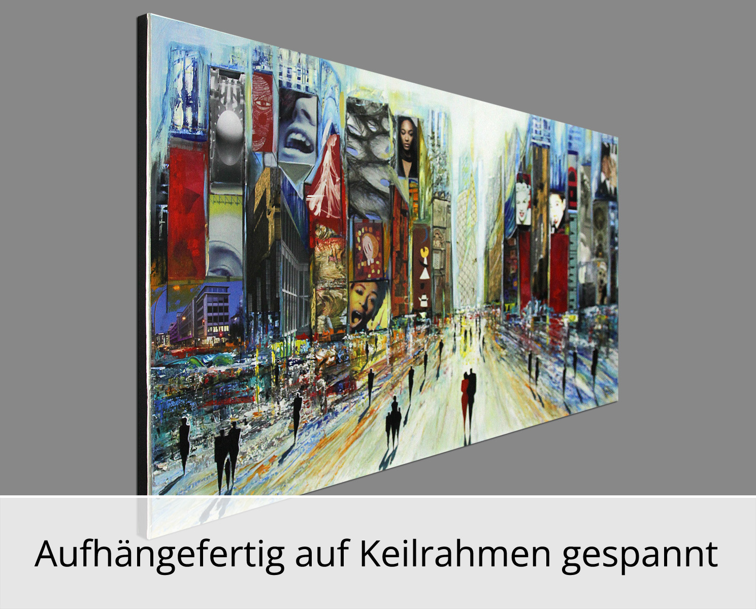 Unikat, modernes Gemälde, K. Namazi: Faces of Metropolis I (Original)