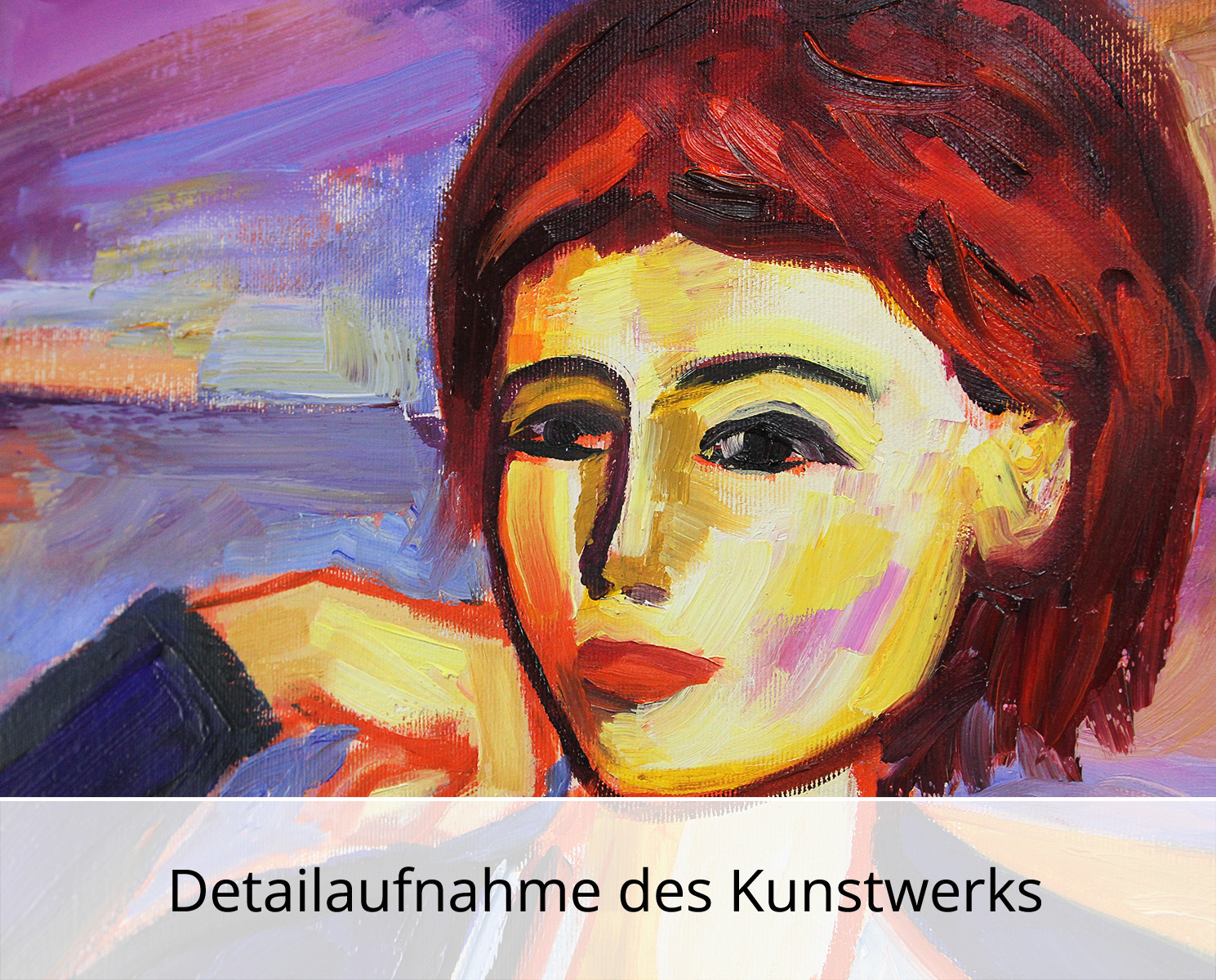 M. Cieśla: Mädchen im Studio 17, Original/Unikat, Expressionistisches Ölgemälde