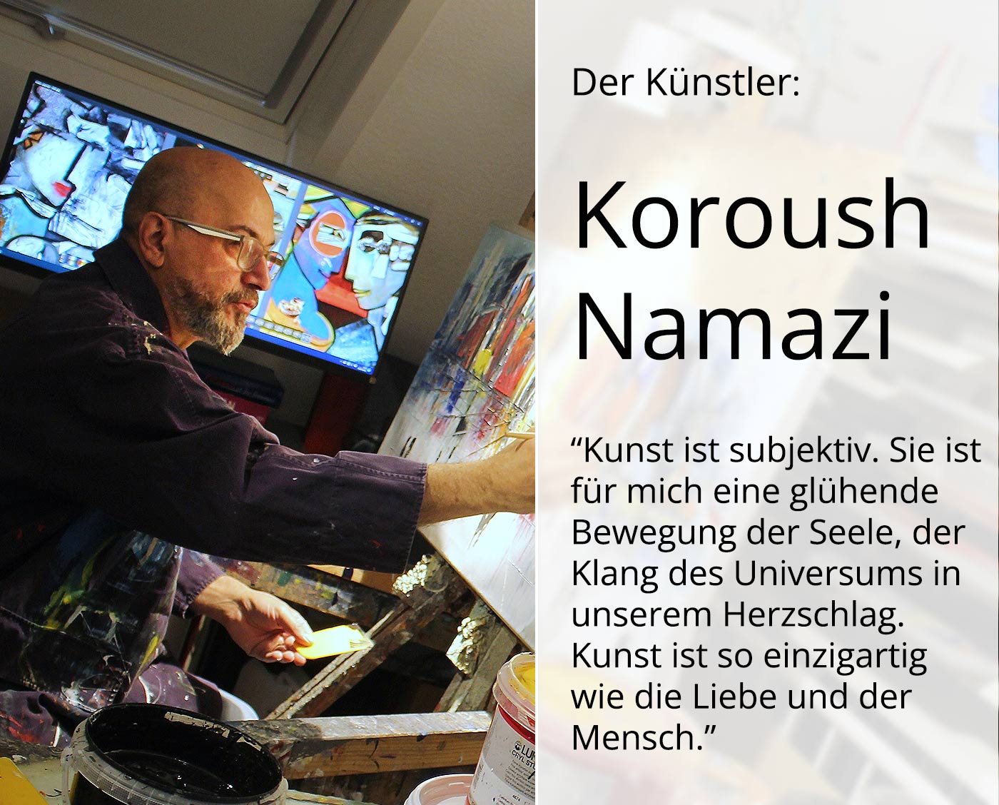 Kunstdruck, signiert: "Künstler im Rausch", K. Namazi, Edition, Nr. 1/100