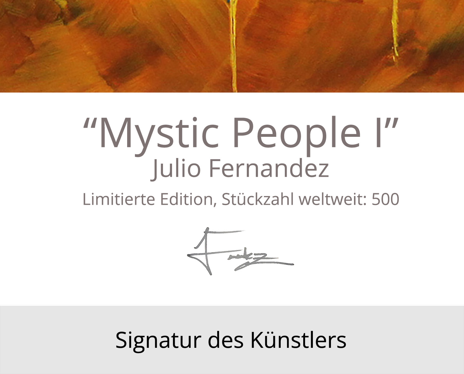 Limitierte Edition auf Papier, J. Fernandez "Mystic People I", Fineartprint