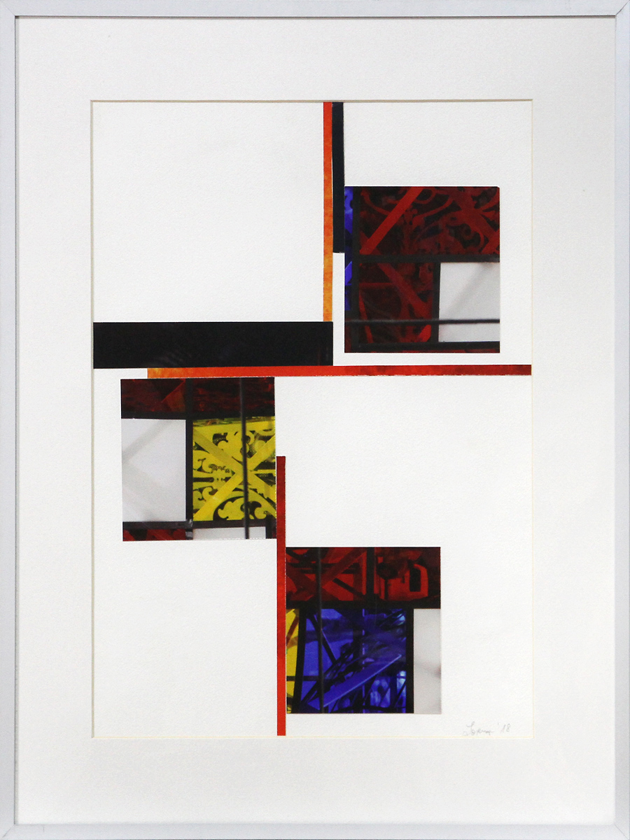 F. Lorenz: "Formen Nr. 3", konstruktivistische Collage, Original/Unikat