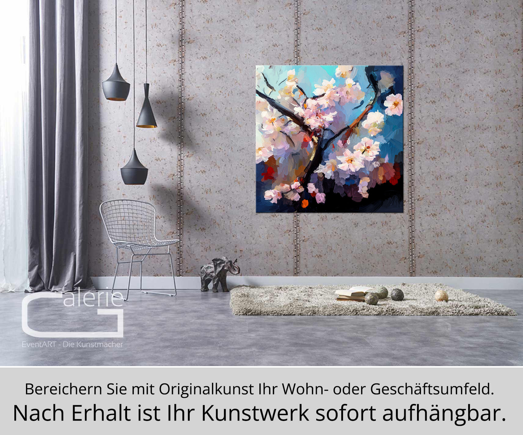 Moderne Pop Art: Kirschblüte, H. Mühlbauer-Gardemin, Original/serielles Unikat