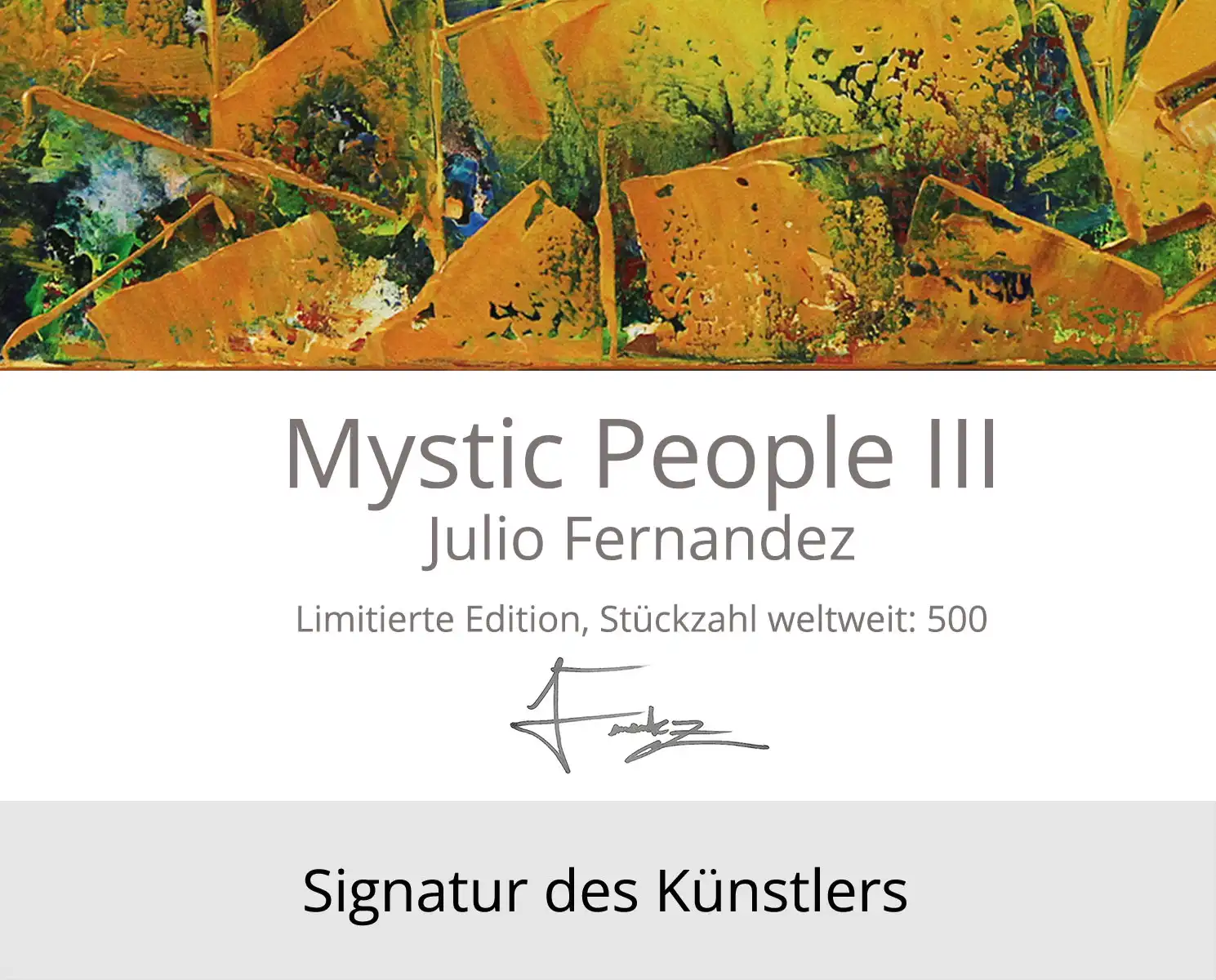 Limitierte Edition auf Papier, J. Fernandez "Mystic People III", Fineartprint, Kollektion E&K