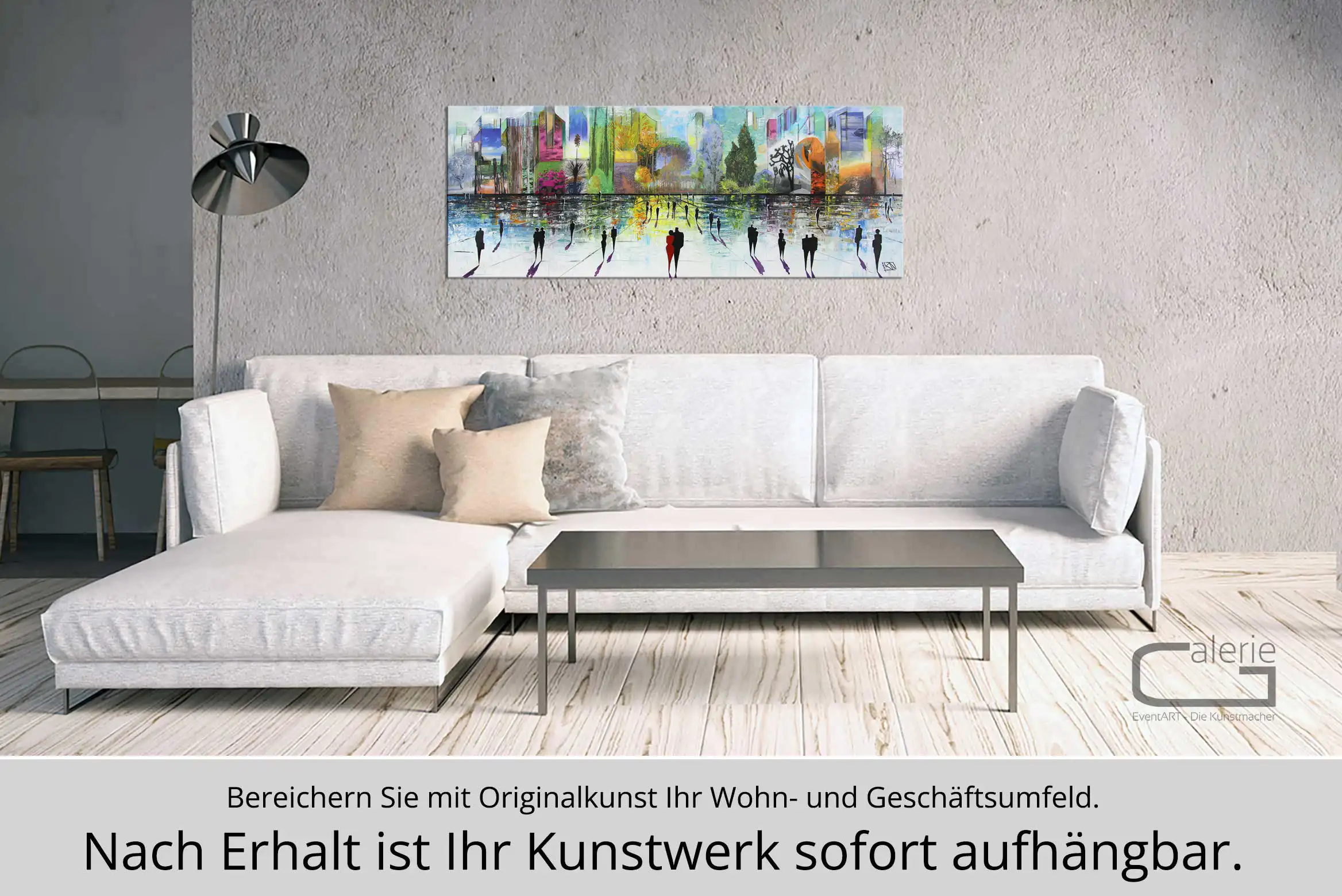 Unikat, modernes Gemälde, K. Namazi: "Naturstadt VIII", Original