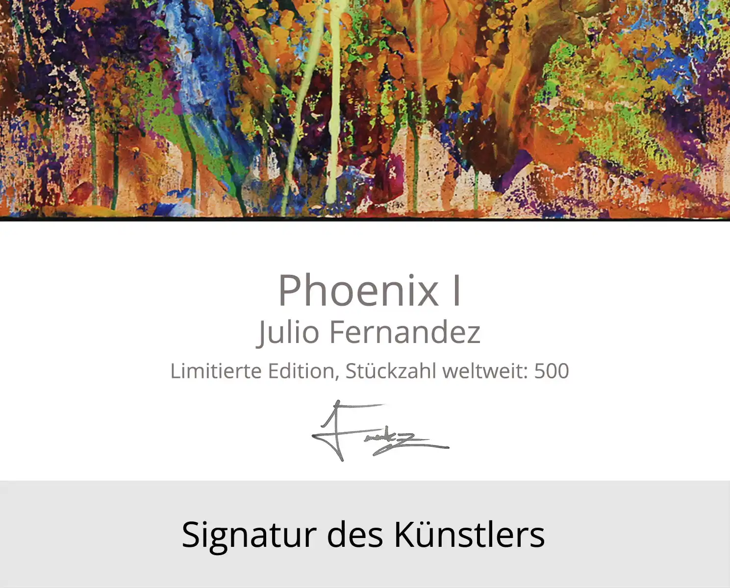 Limitierte Edition auf Papier, J. Fernandez "Phoenix I", Fineartprint, Kollektion E&K