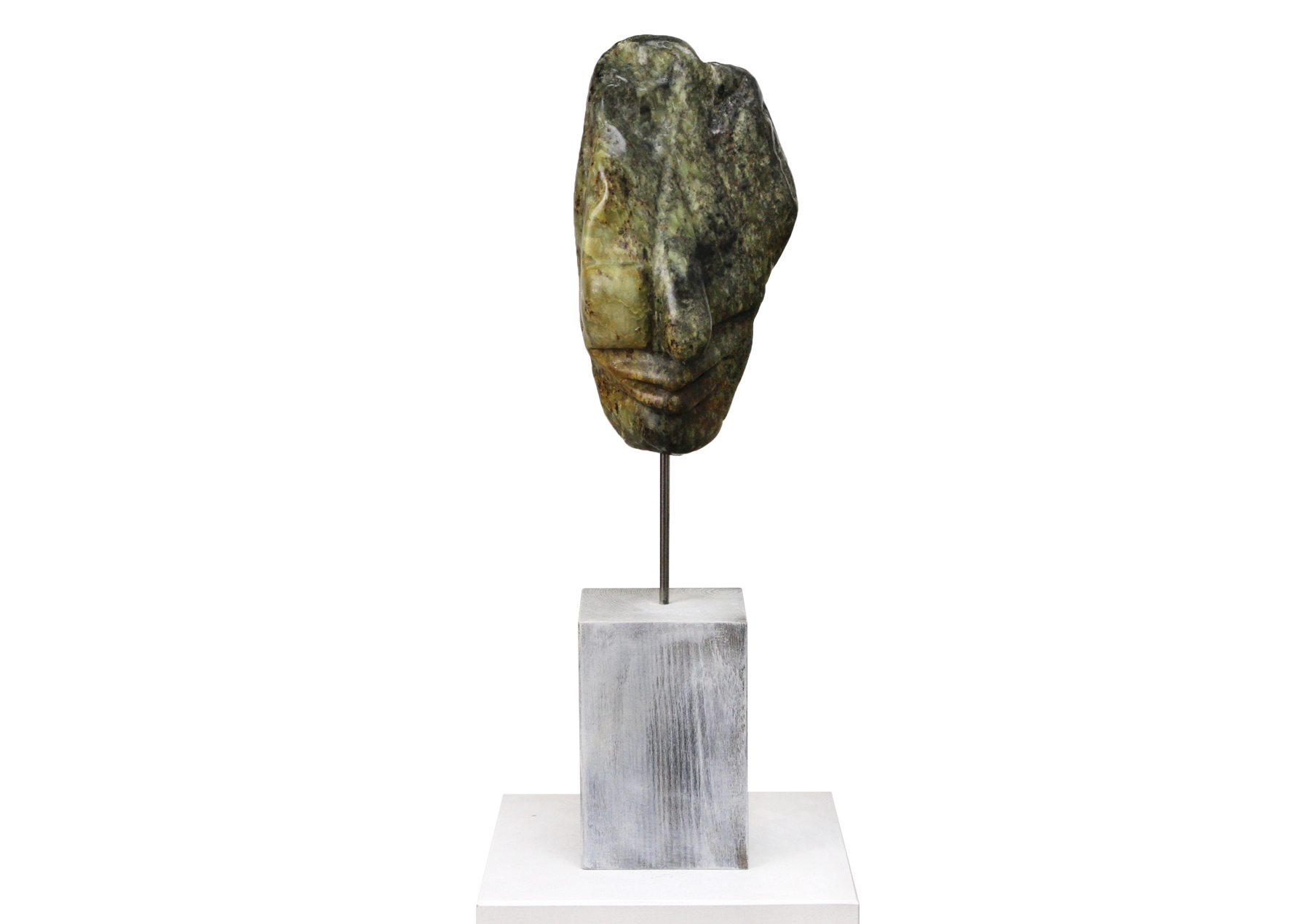 I. Schmidt: "Kopf grün", zeitgenössische Skulptur, Original/Unikat (A)