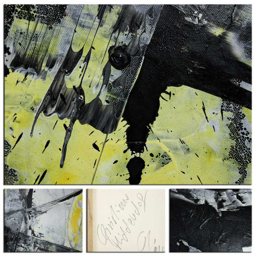 Abstrakte Acrylmalerei, C. Middendorf: "BLACK AND YELLOW I"