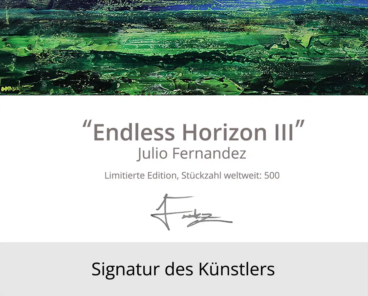 Limitierte Edition auf Papier, J. Fernandez "Endless Horizon III", Fineartprint