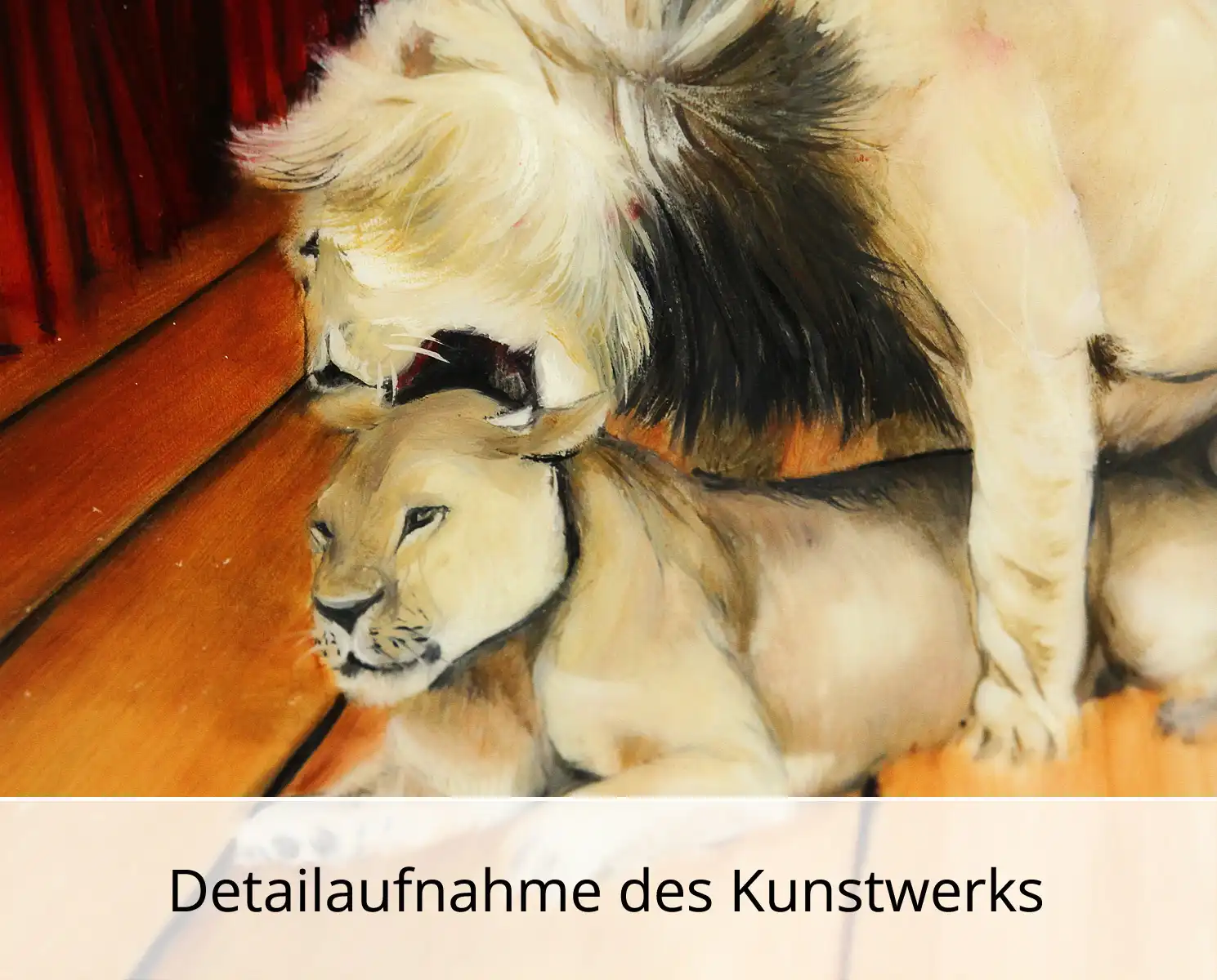 D. Block: "Du lieber Affe hättest du nur weggeschaut, nun willst du es wie der König treiben", Original/Unikat, expressive Ölmalerei