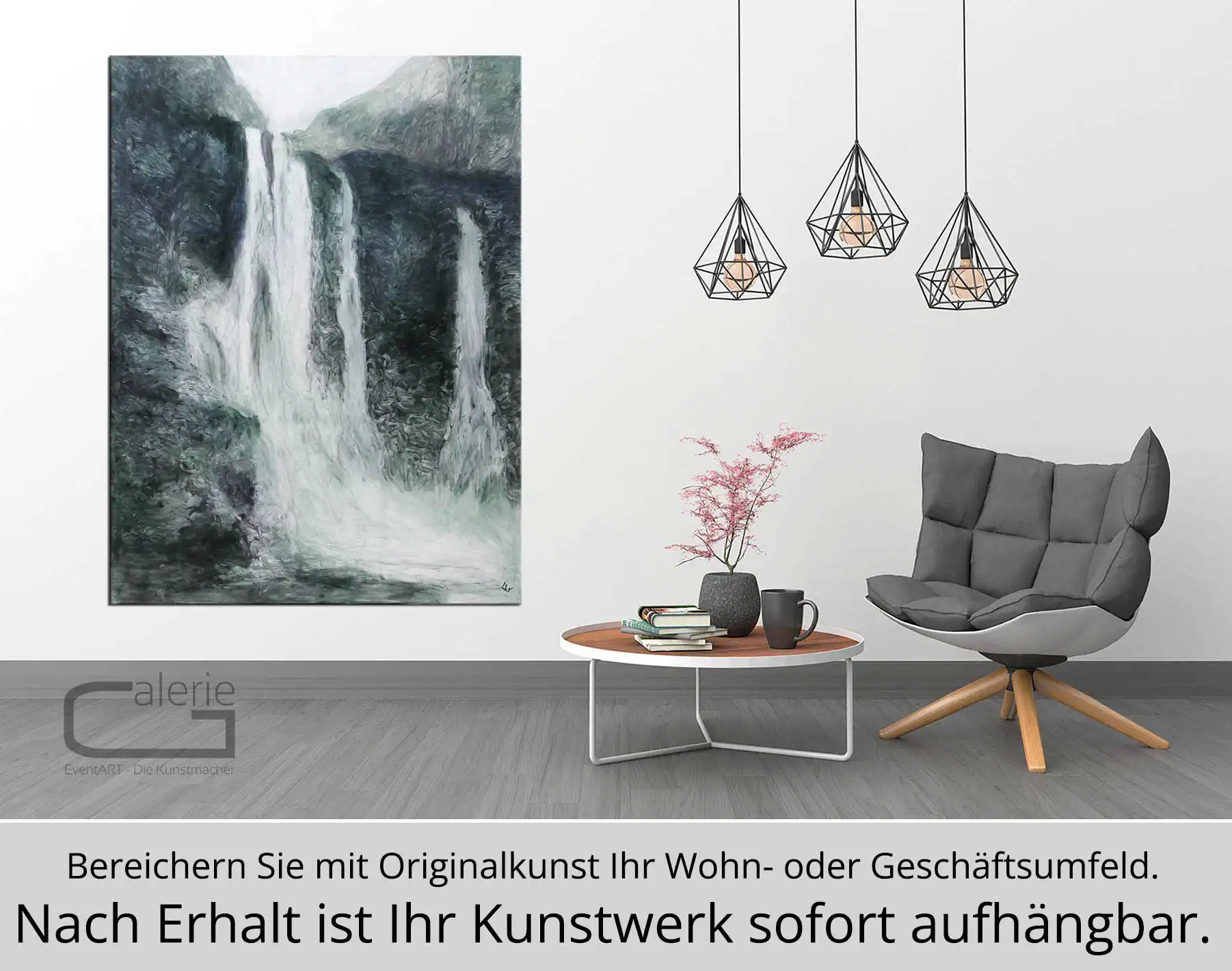 Acrylgemälde: "Wasserfall", Original/Unikat, L. Wünsche