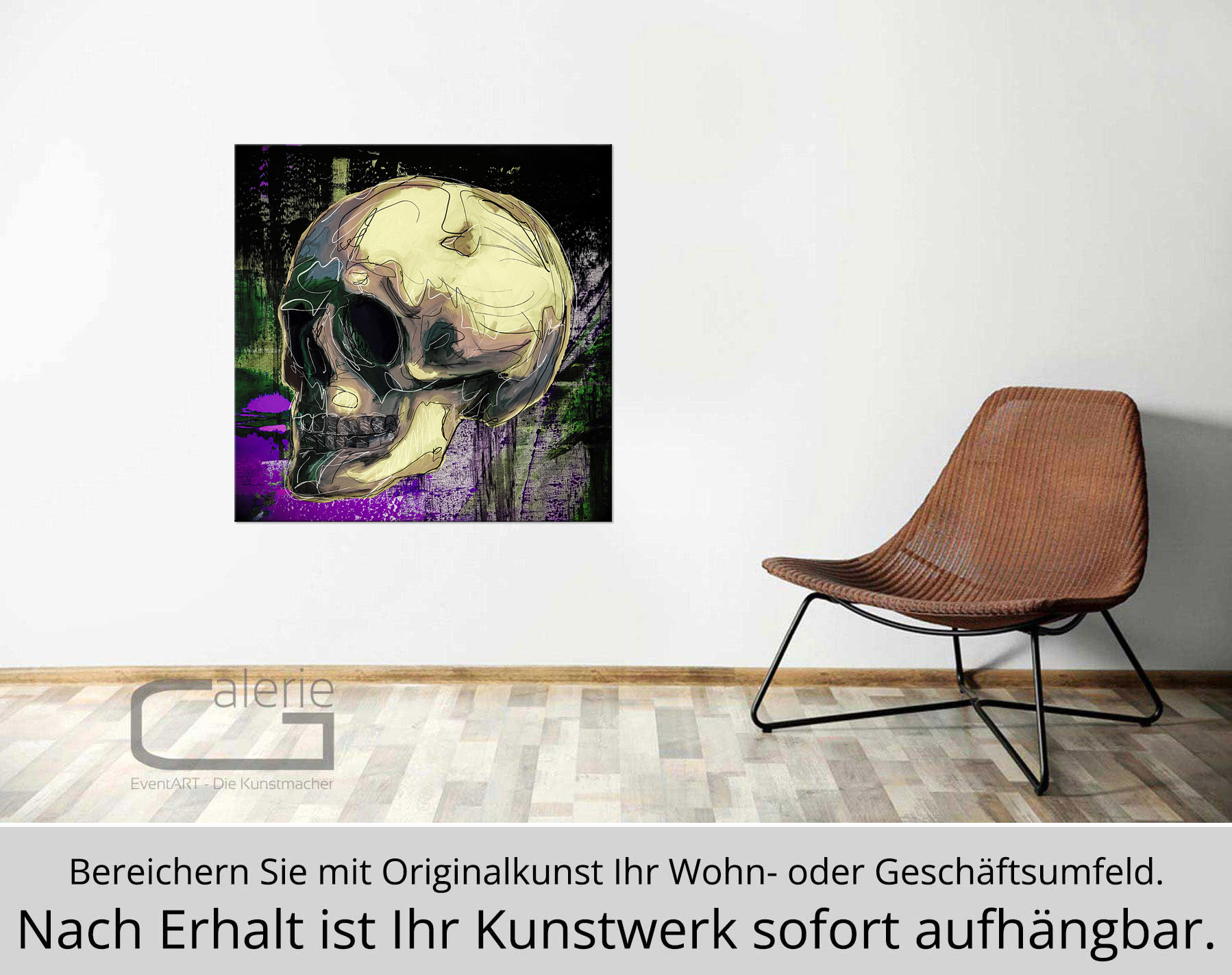H. Mühlbauer-Gardemin: "Schädel", Moderne Pop Art, Original/serielles Unikat