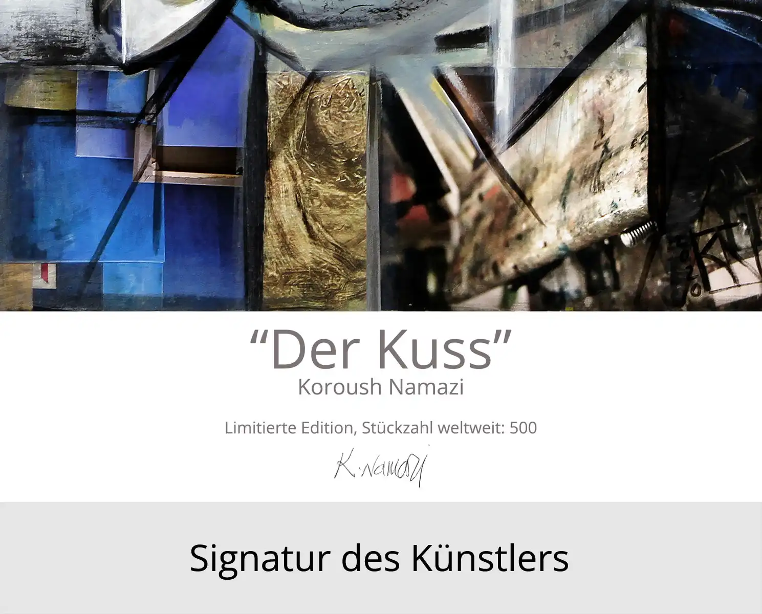 Limitierte Edition auf Papier, K. Namazi: "Der Kuss", Fineartprint
