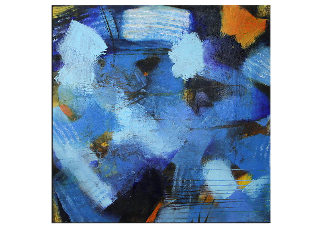 Acrylbilder abstrakt, M.Rick: "DANCING BLUE PATCHES"