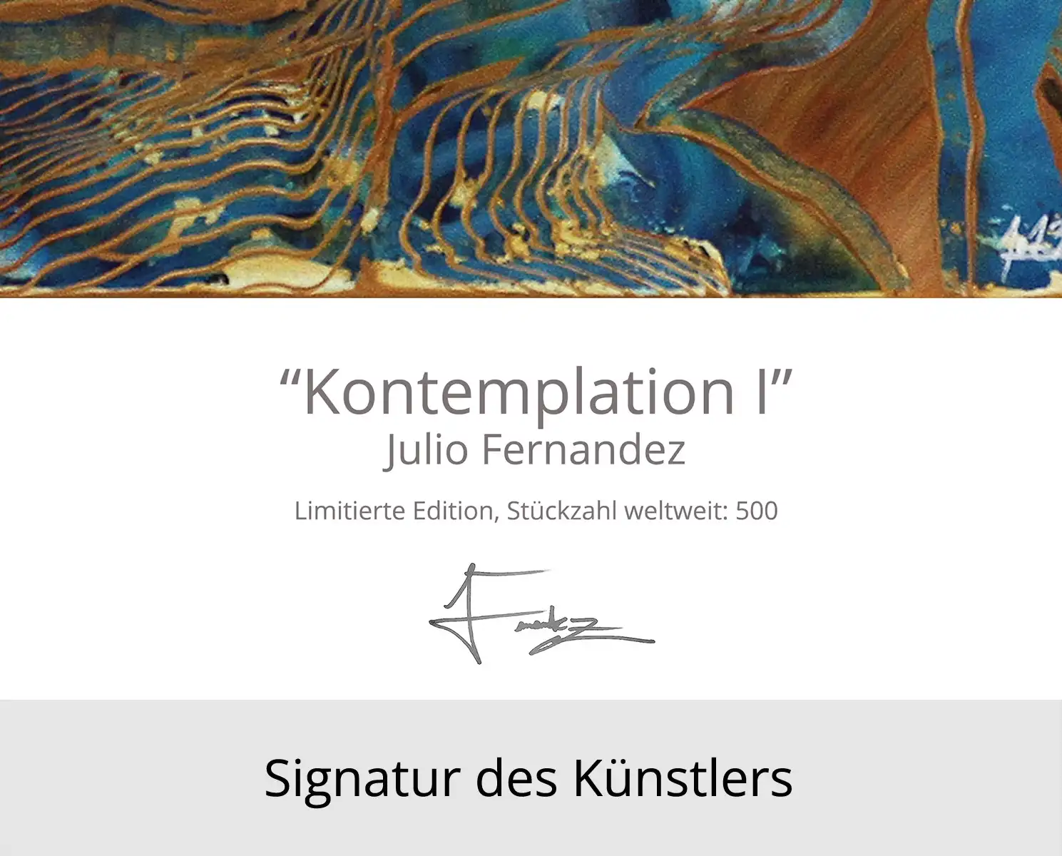 Limitierte Edition auf Papier, J. Fernandez "Kontemplation I", Fineartprint, Kollektion E&K