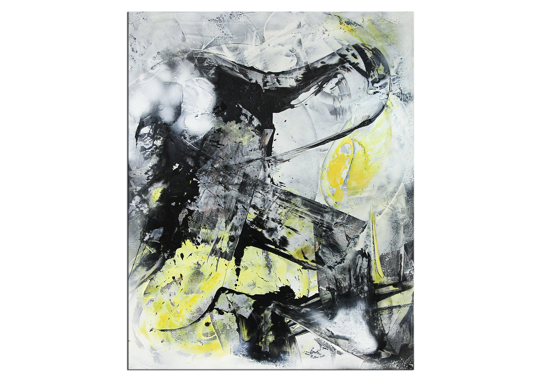 Abstrakte Acrylmalerei, C. Middendorf: "BLACK AND YELLOW I"