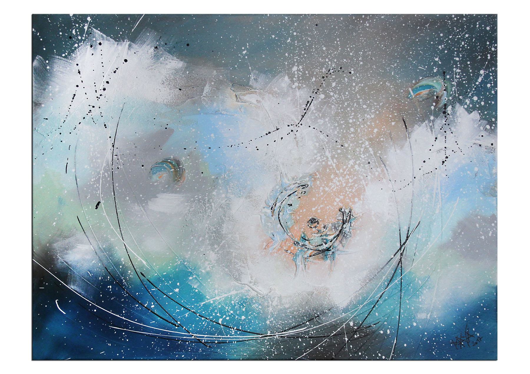 Gemälde abstrakt, Maya: "Schneegestöber"