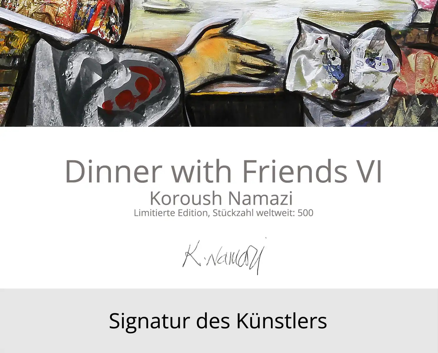 Limitierte Edition auf Papier, K. Namazi: "Dinner with Friends VI", Fineartprint, Kollektion E&K