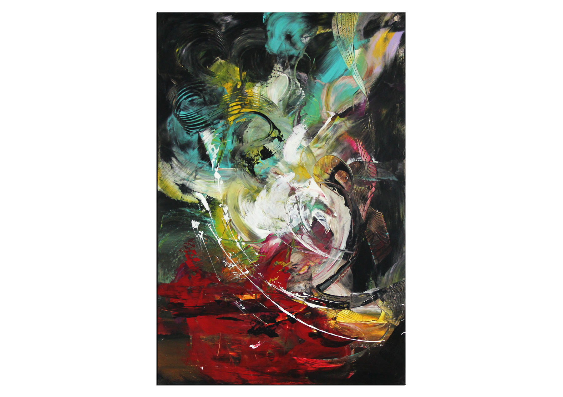 Abstrakte Acrylmalerei, C. Middendorf: "Farbenstrudel I" (A)