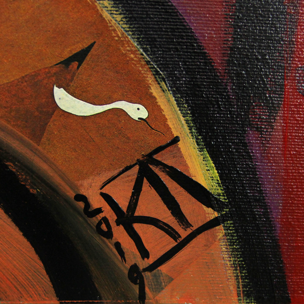 Modernes Gemälde von K. Namazi: "The Thinker", Originalgemälde (Unikat)  (A)