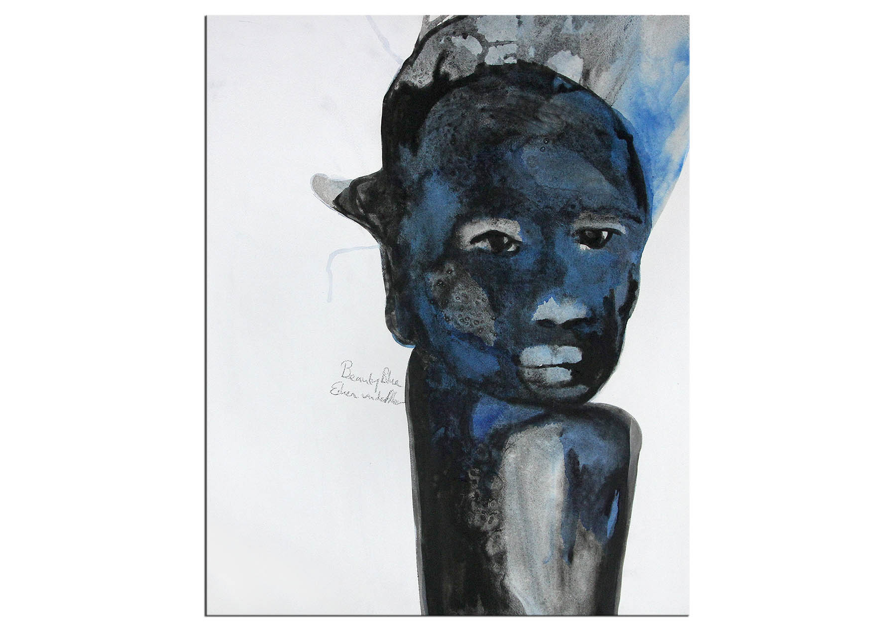 Acrylmalerei auf Papier, E.v.d.Meer: "BEAUTY BLUE"