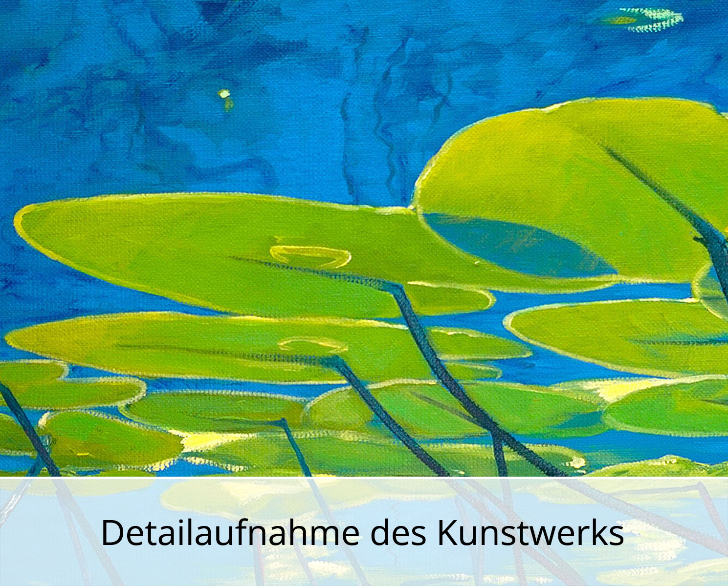 U. Fehrmann: "Seerosen V", Edition, signierter Kunstdruck auf Leinwand