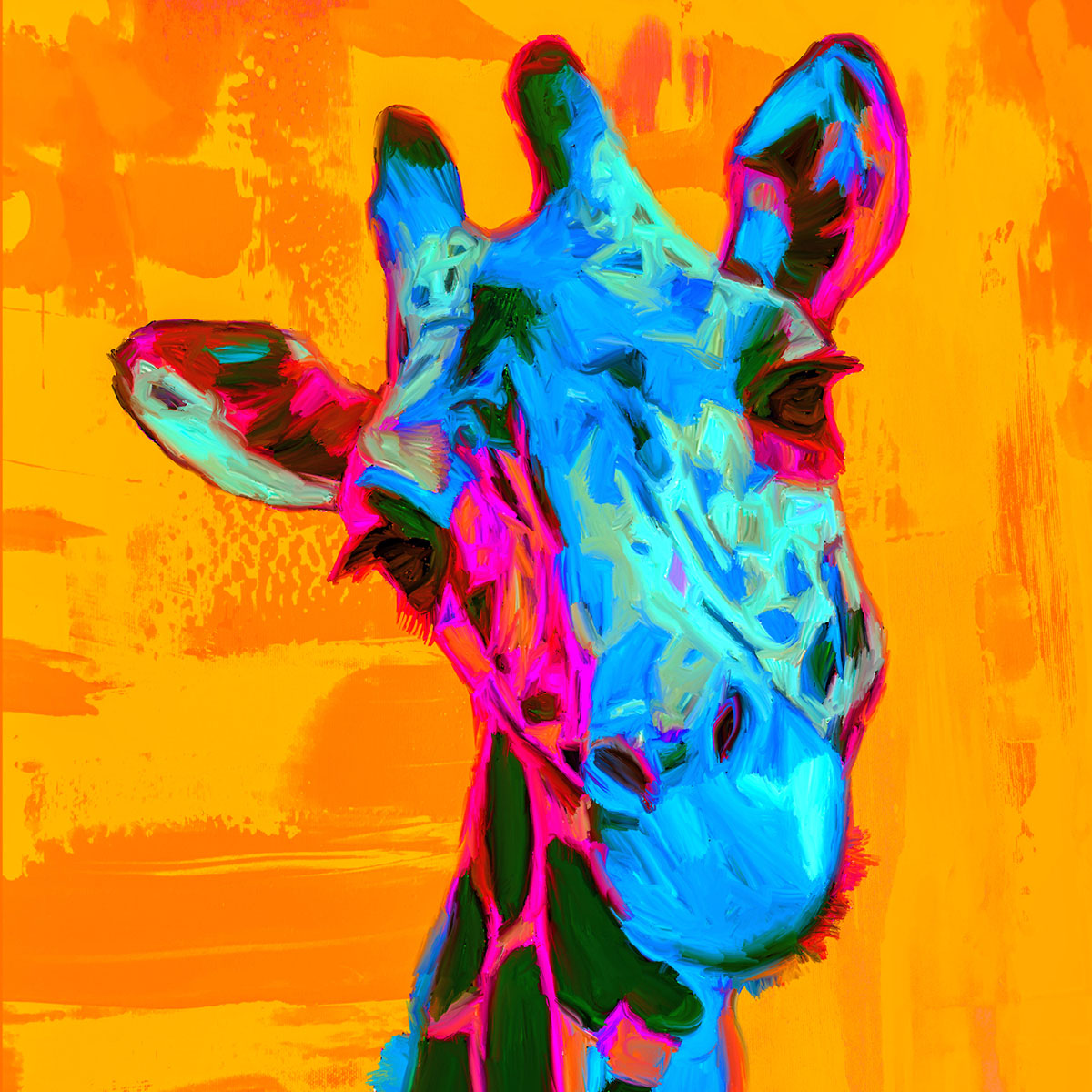 H. Mühlbauer-Gardemin: "Giraffe", Moderne Pop Art, Original/serielles Unikat (A)