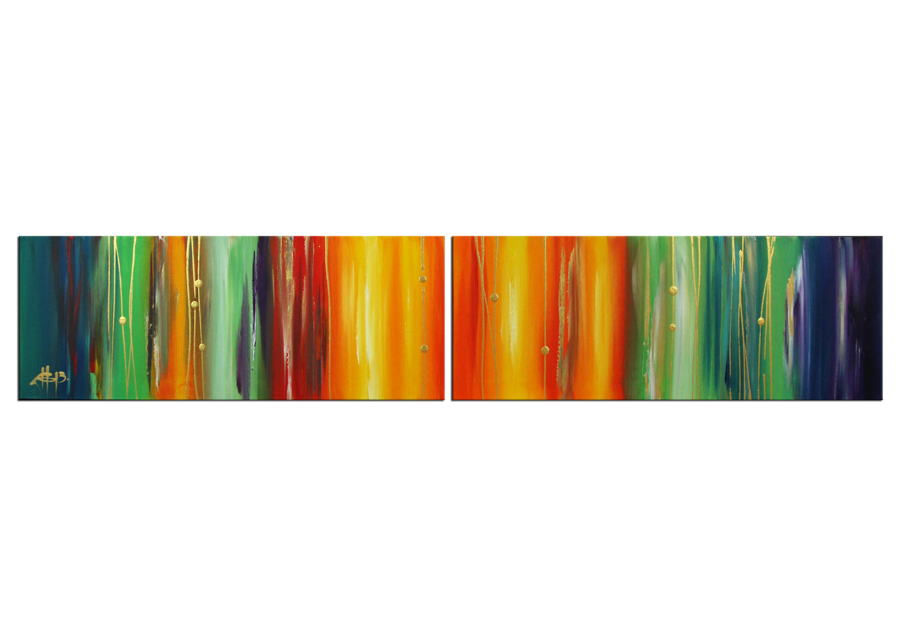 Acrylgemälde, G. Hung: "Rainbowsystem"