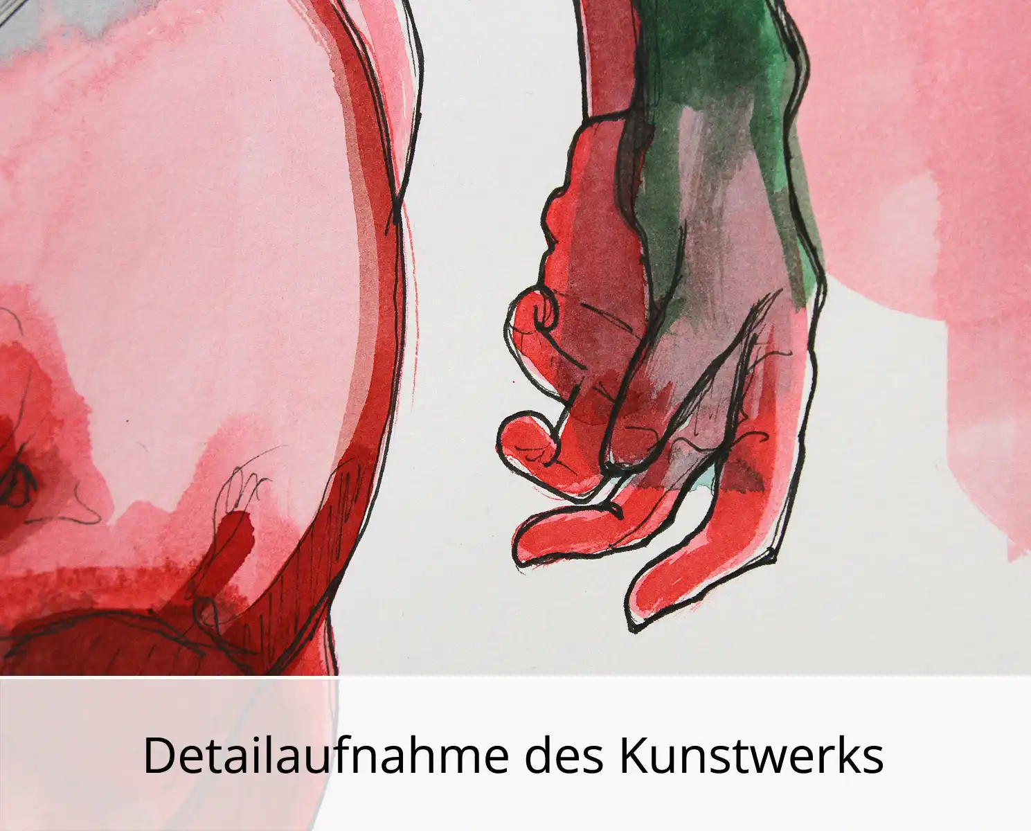 Originales Acrylbild: "Menschliche Qualen", E. Bruzon, Acrylmalerei auf Karton (Unikat)