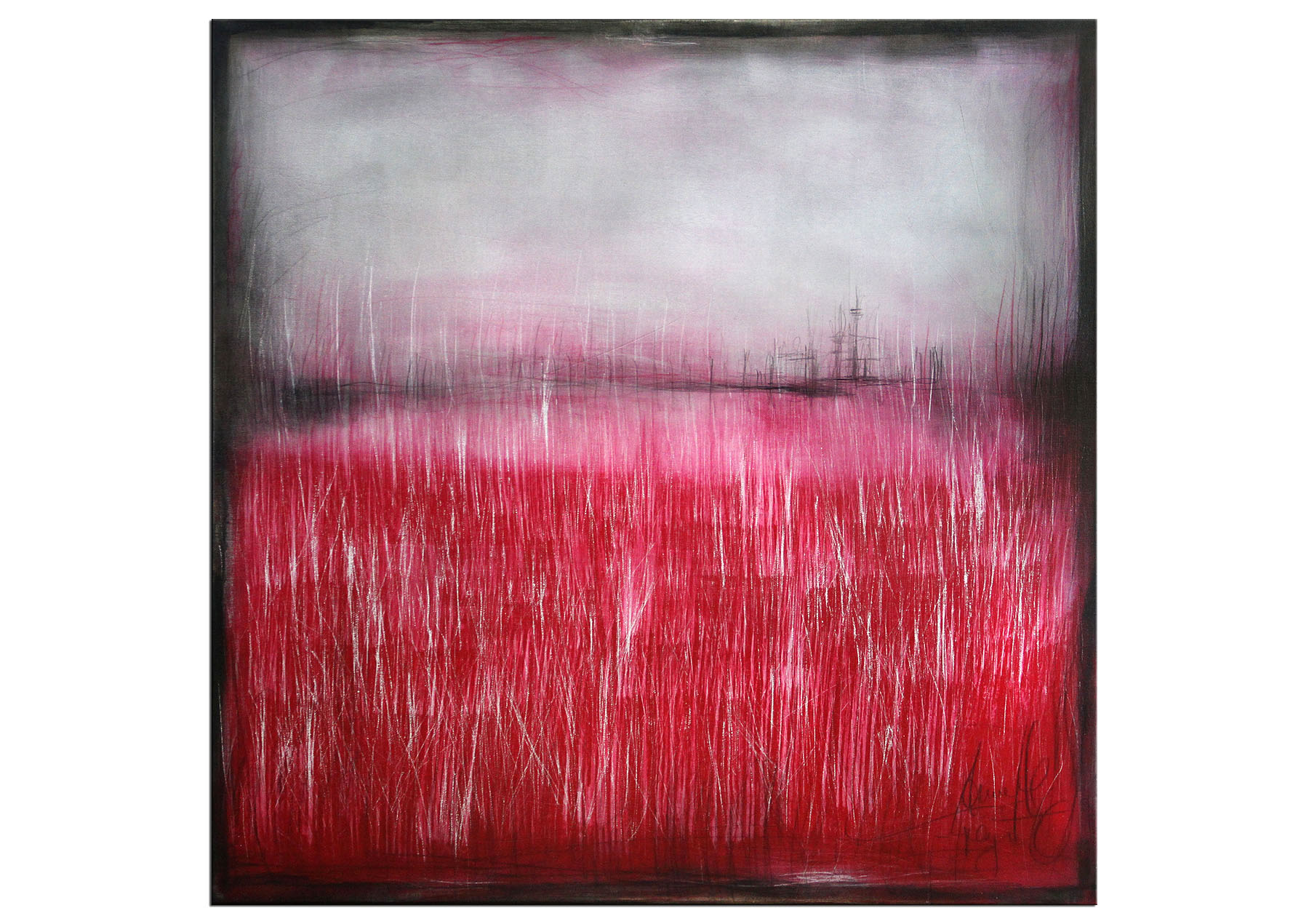 Acrylmalerei abstrakt, A. Freymuth: "Rotes Land"
