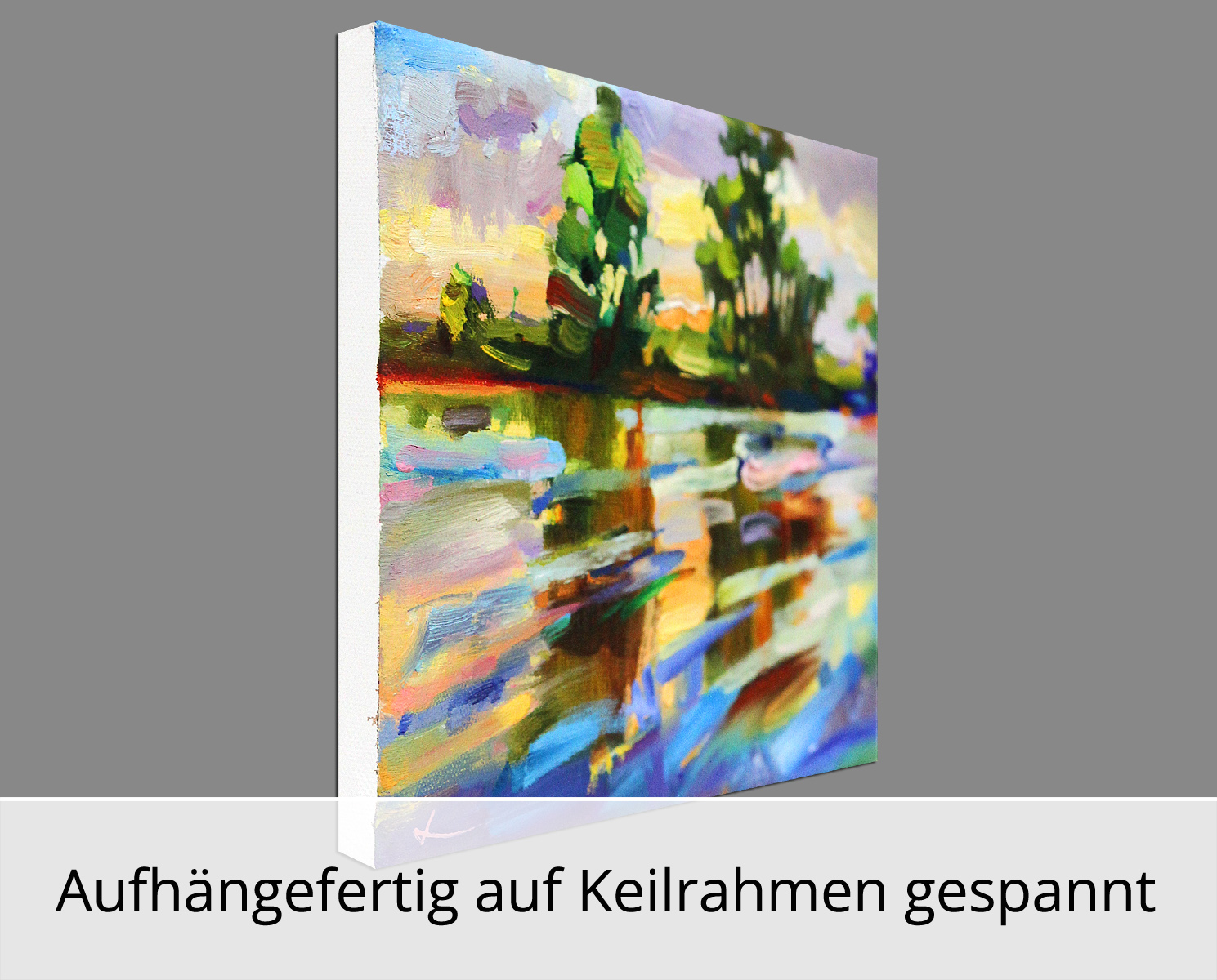 A. Larrett: "Frühlingshochwasser 12", Pleinairmalerei in Öl, Original/Unikat