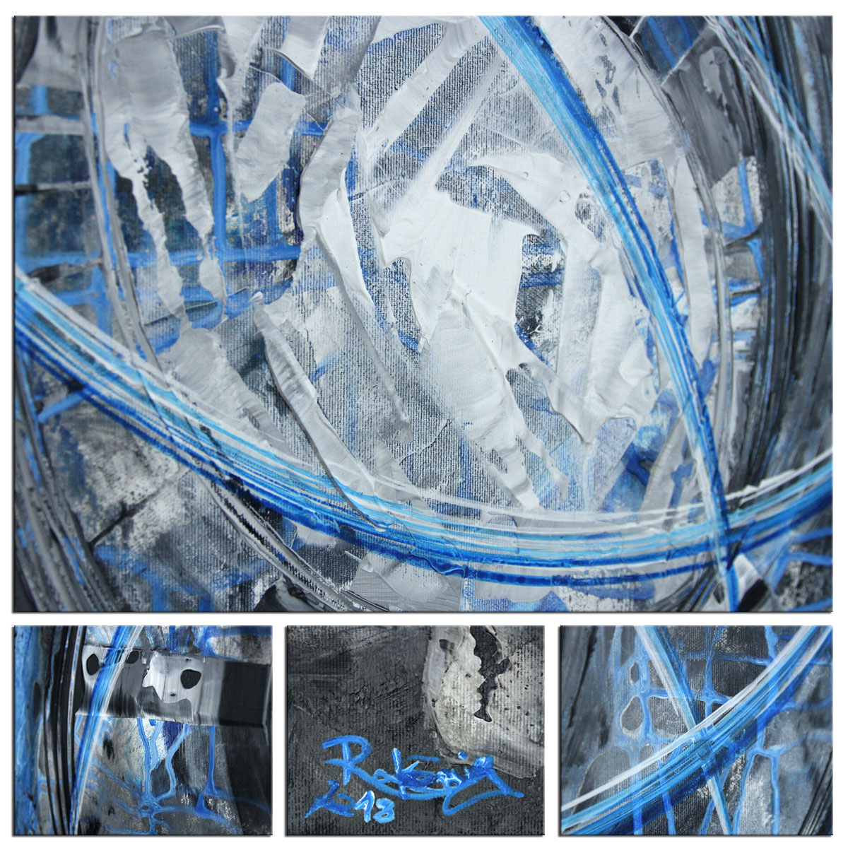 Gemälde abstrakt, R.König: "Liquid Ice I"