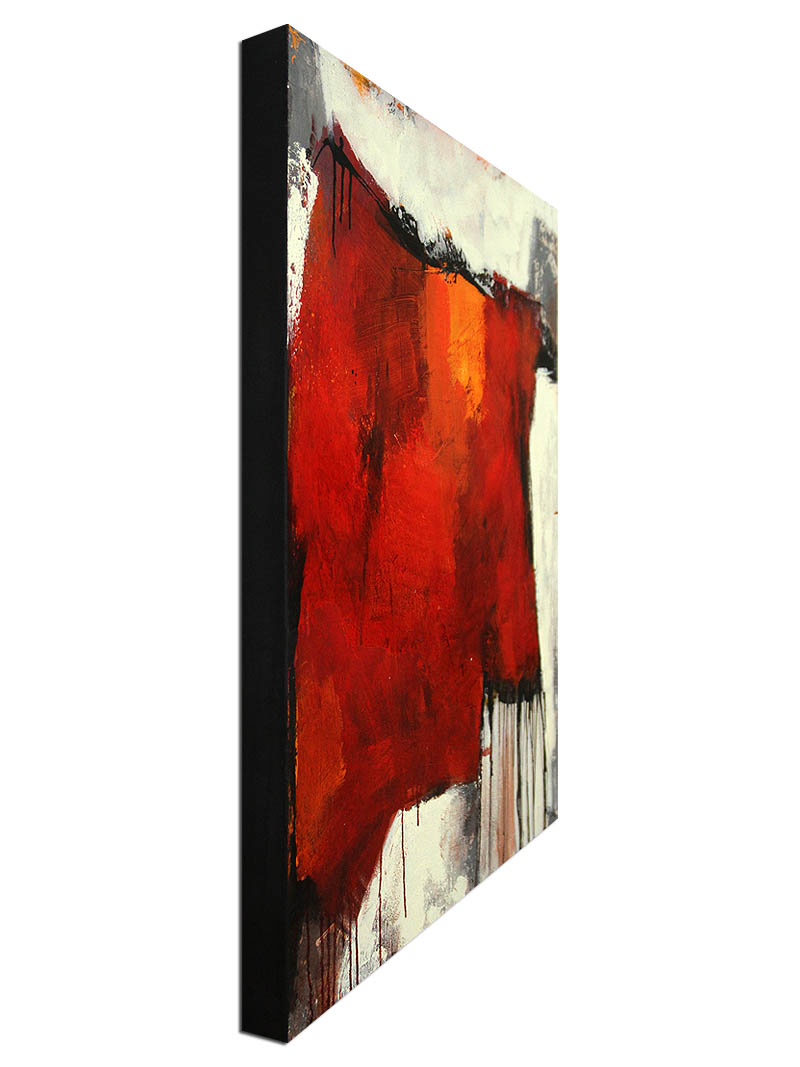 Abstrakte Acrylmalerei, M.Rick: "RED FIELD" (ri)