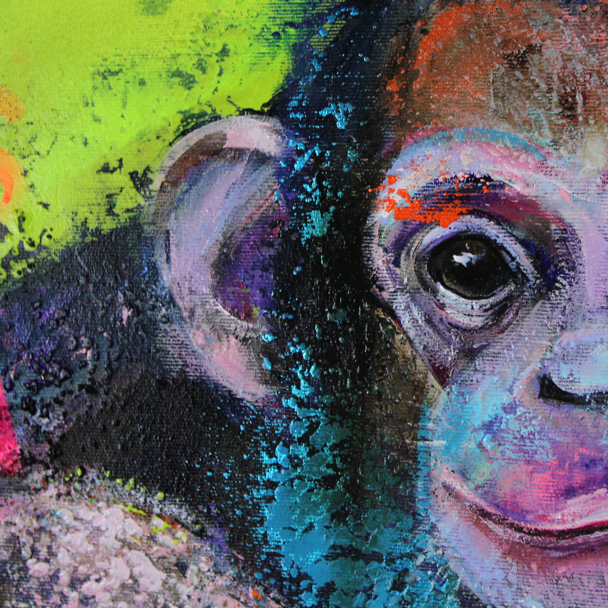 Moderne Malerei, M. Rathje: "Monkey", Originalgemälde (Unikat)  (A,G)