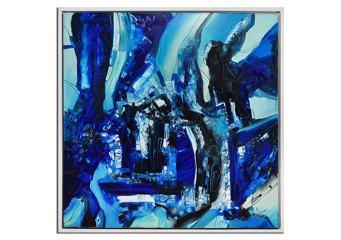 Ölgemälde, B. Ossowski: "BLUE NIRVANA", XL-Format (E)