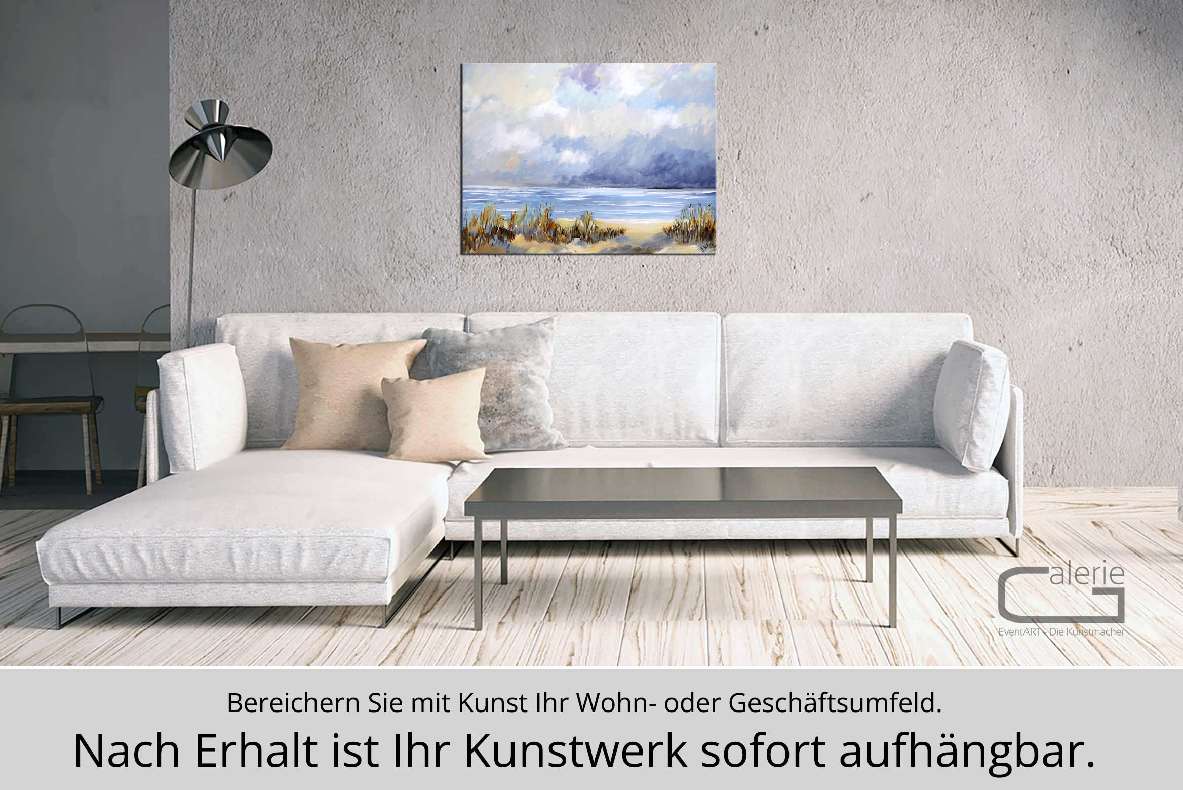 M. Kühne: "Sturmwolken", Edition, signierter Kunstdruck