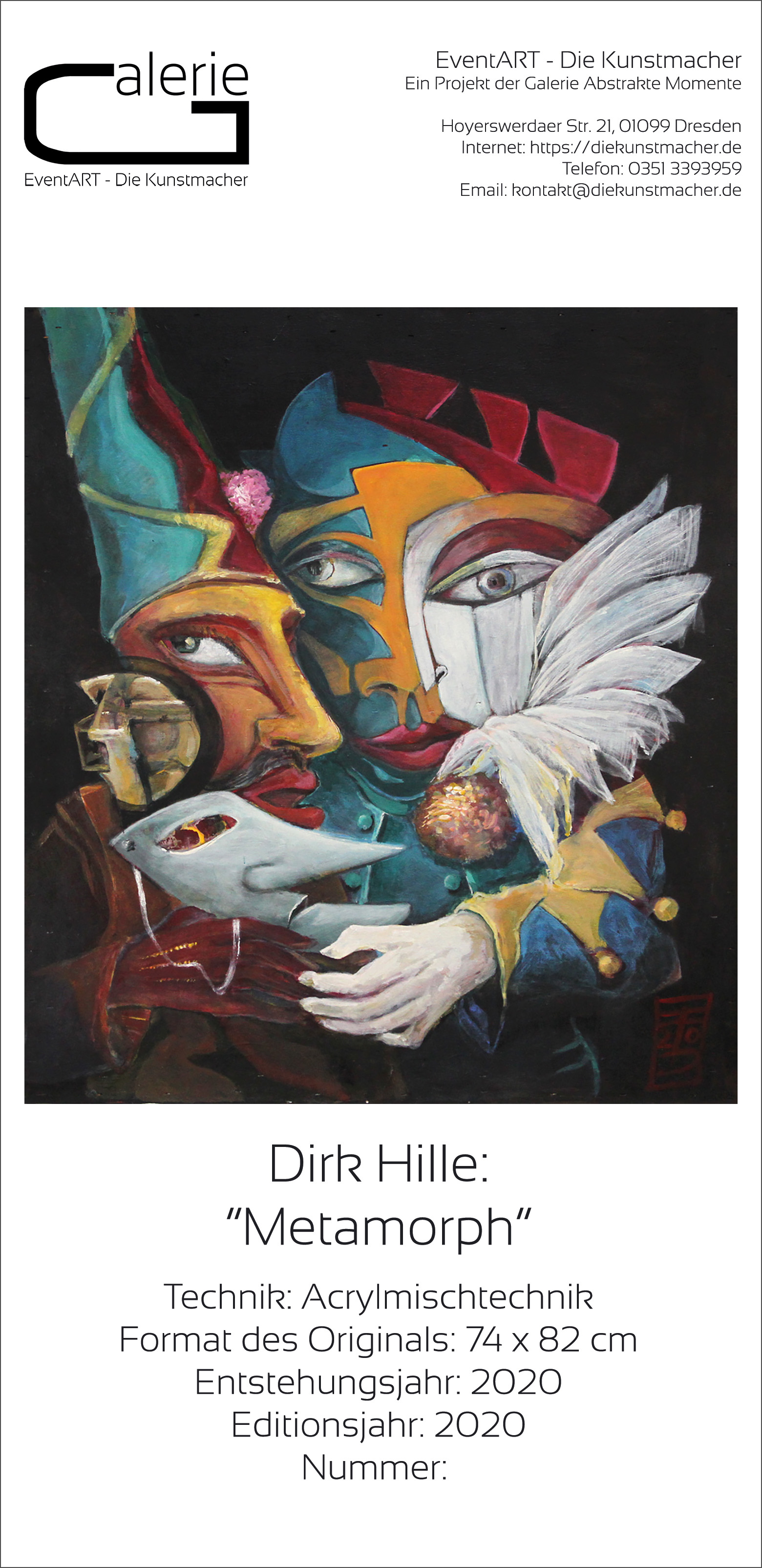 D. Hille: "Metamorph", Sonderedition - Monatsgemälde als Kunstdruck