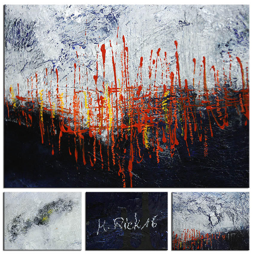 Abstrakte Acrylmalerei, M.Rick: "IMPULSE" (ri)