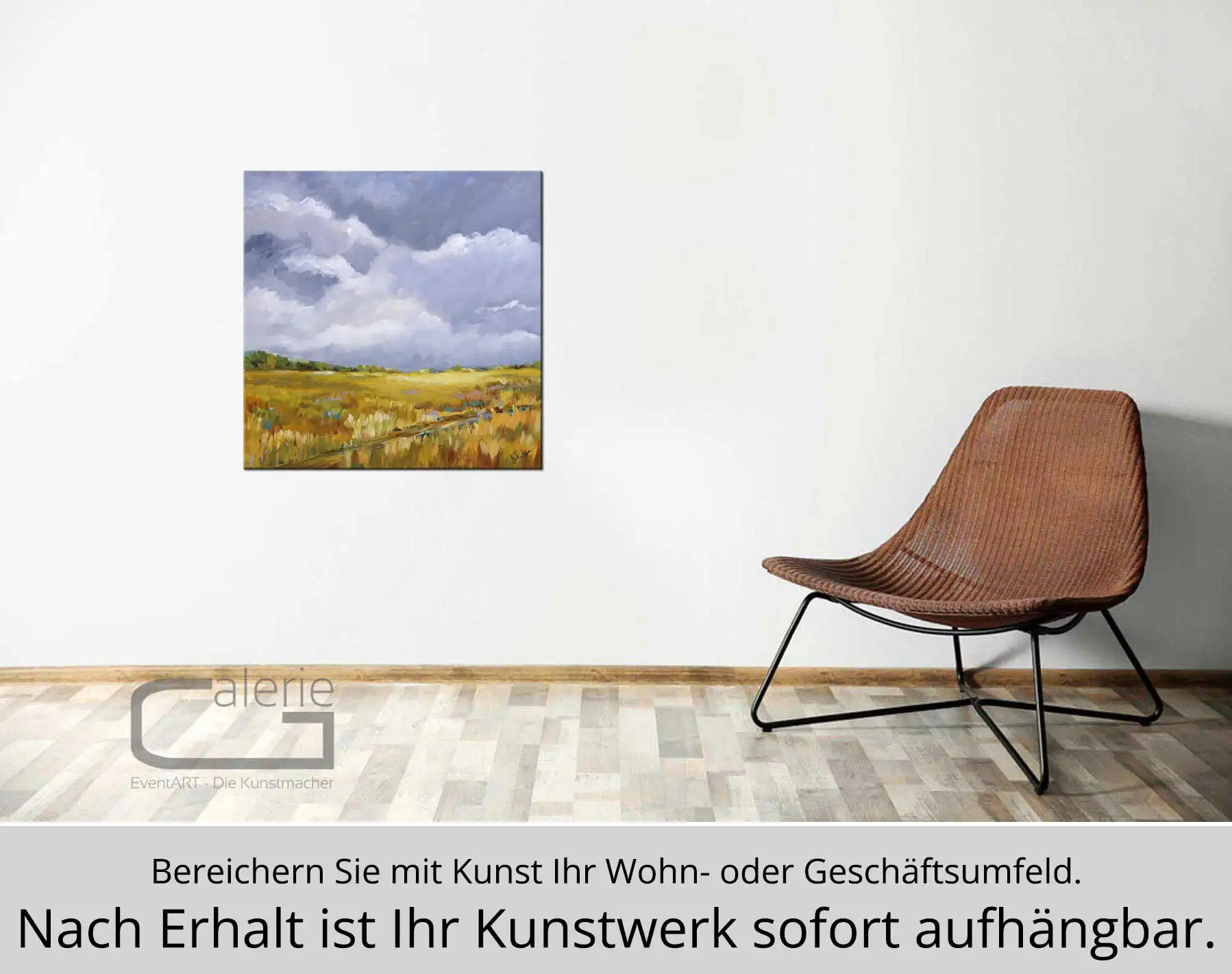 M. Kühne: "Vor dem Gewitter", Edition, signierter Kunstdruck, Nr. 1/100