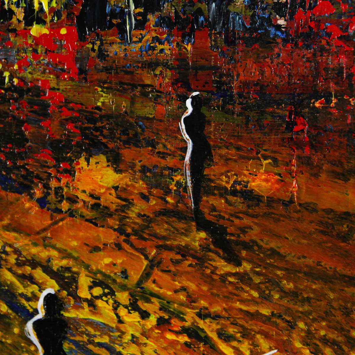 Modernes Gemälde, K. Namazi: "Die Nacht ist bunt I", Originalgemälde (Unikat)  (ri, A)