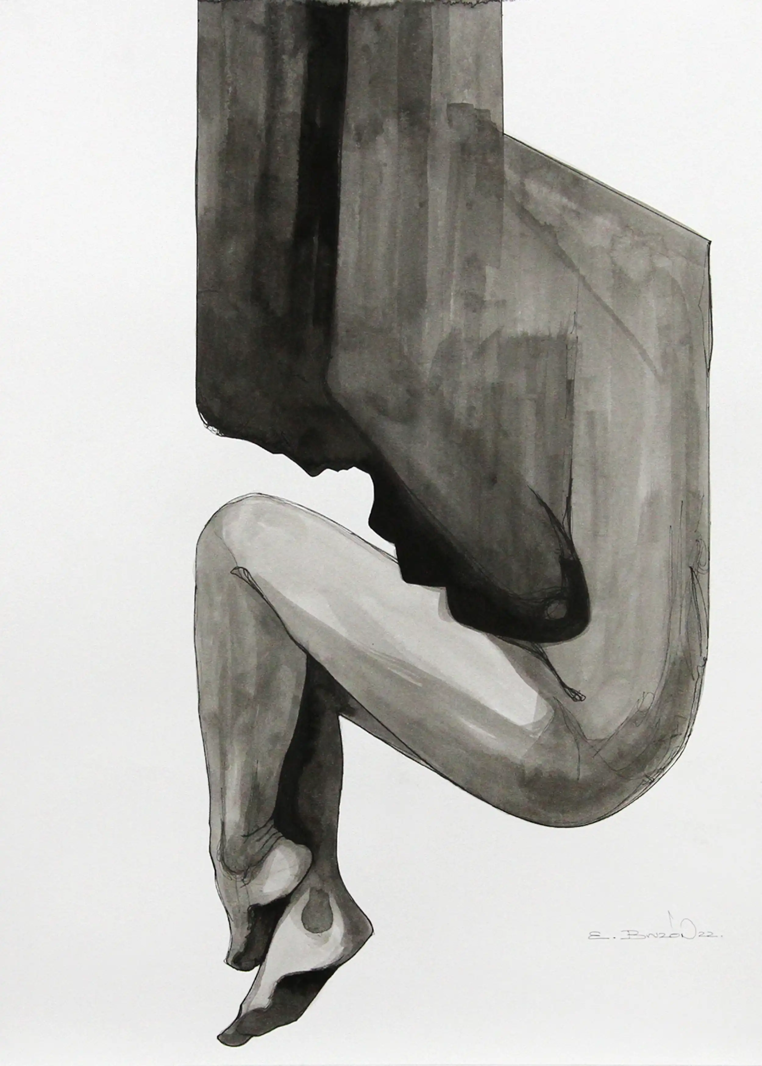 Originales Acrylbild: "Einsamkeit 3", E. Bruzon, Acrylmalerei auf Karton (Unikat)