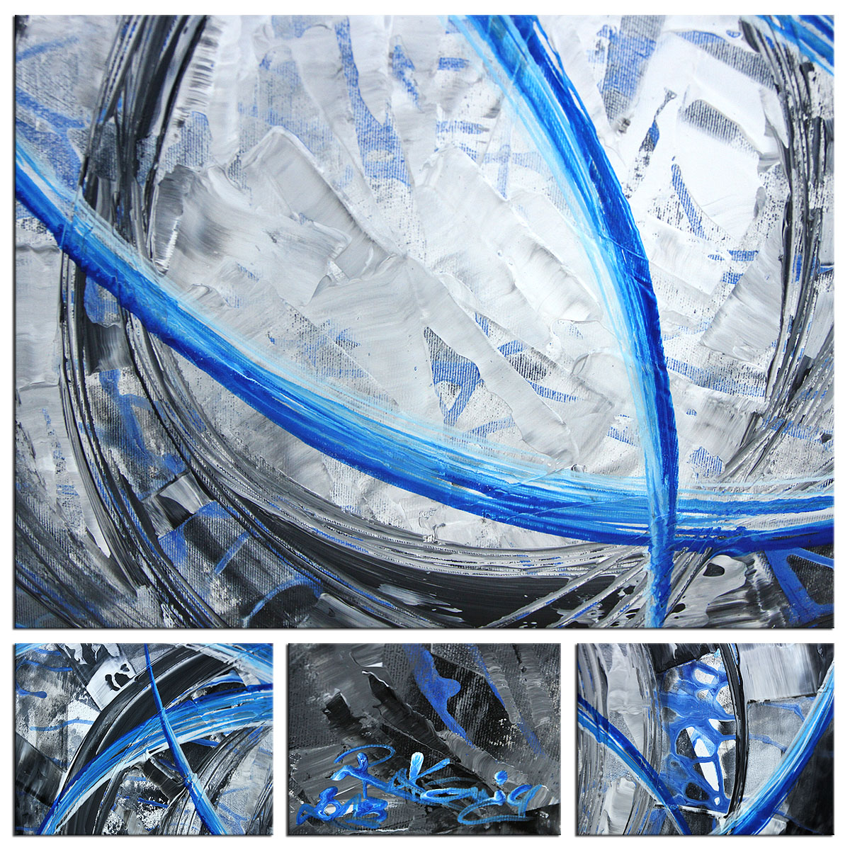 Gemälde abstrakt, R.König: "Liquid Ice II" (ri)