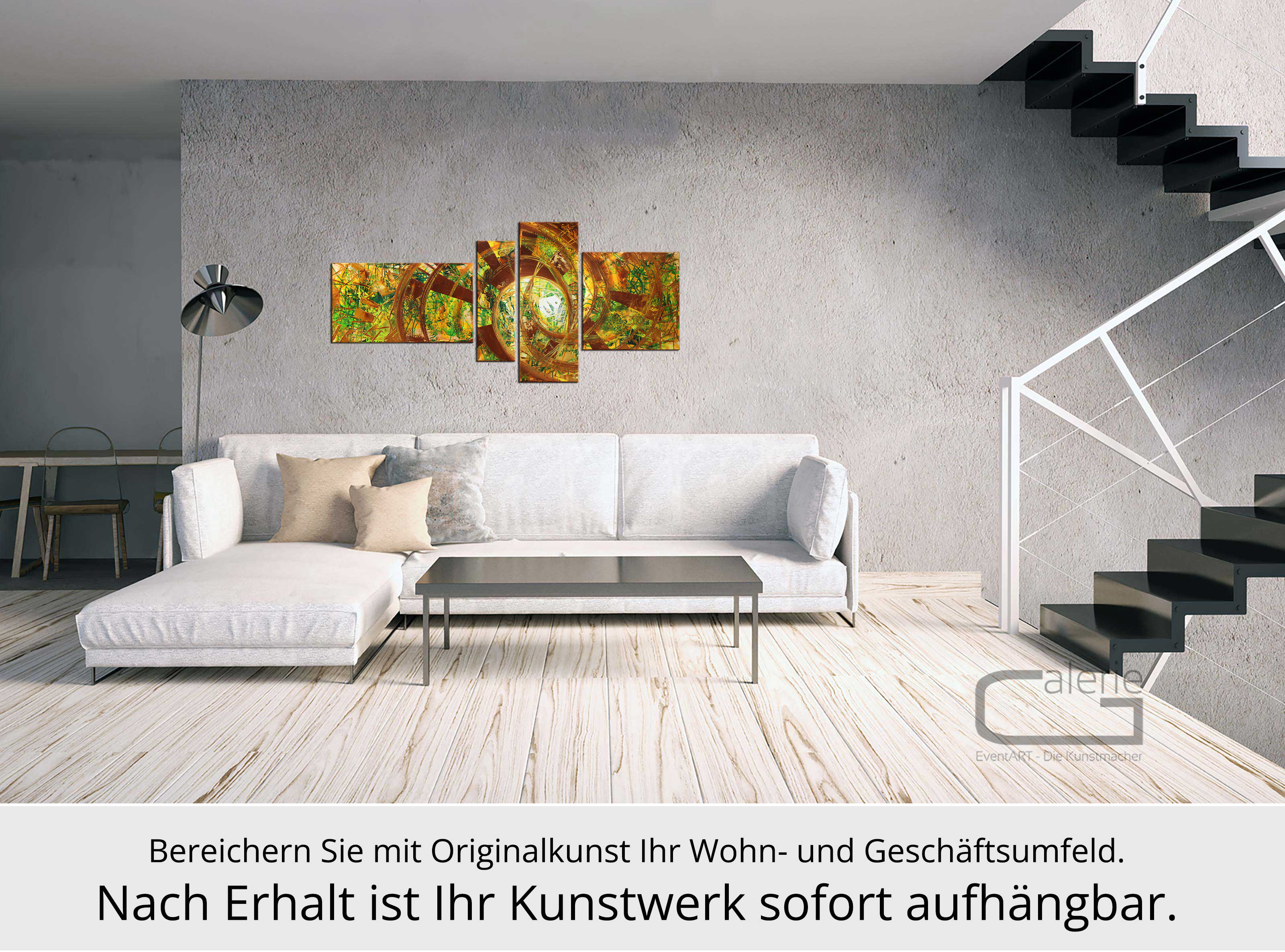 Mehrteilige Acrylbilder: Summergarden II, R. König, Originalgemälde (Unikat)