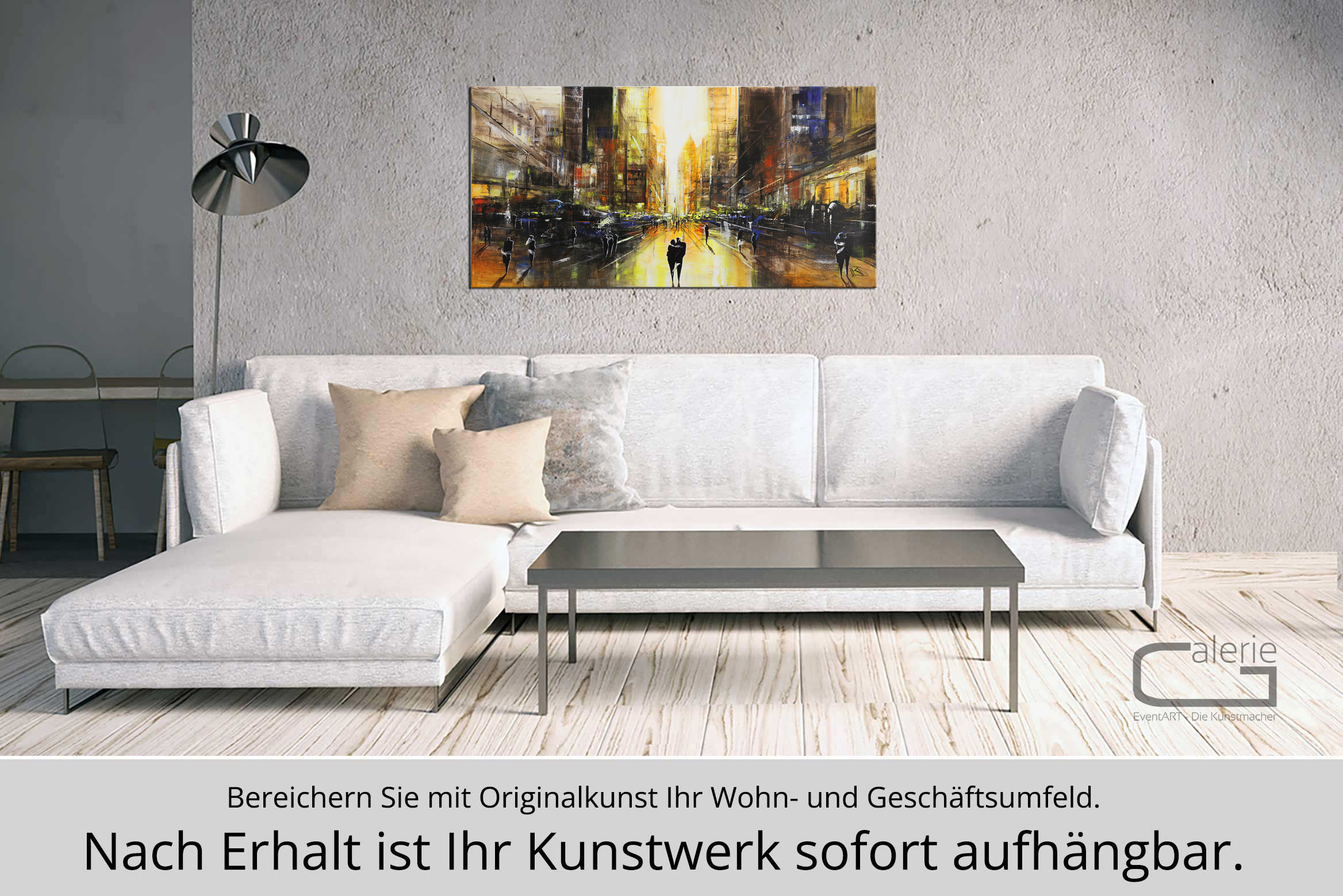 Acrylgemälde: Großstadtrevier - Früher Abend I, K. Namazi (Original/Unikat)